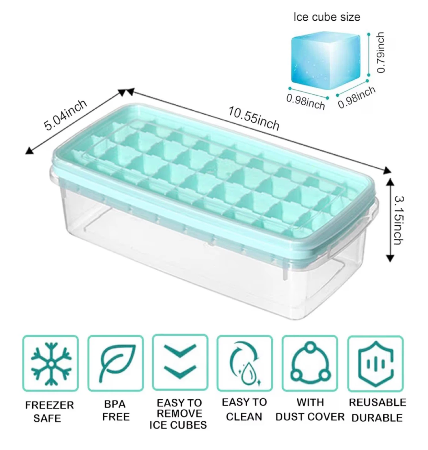 Ice Cube Tray with Lid and Scoop - photo 2