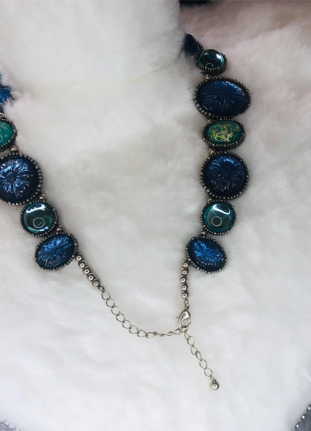 AVON "Glass Garden" Necklace - Blue & Green - photo 2