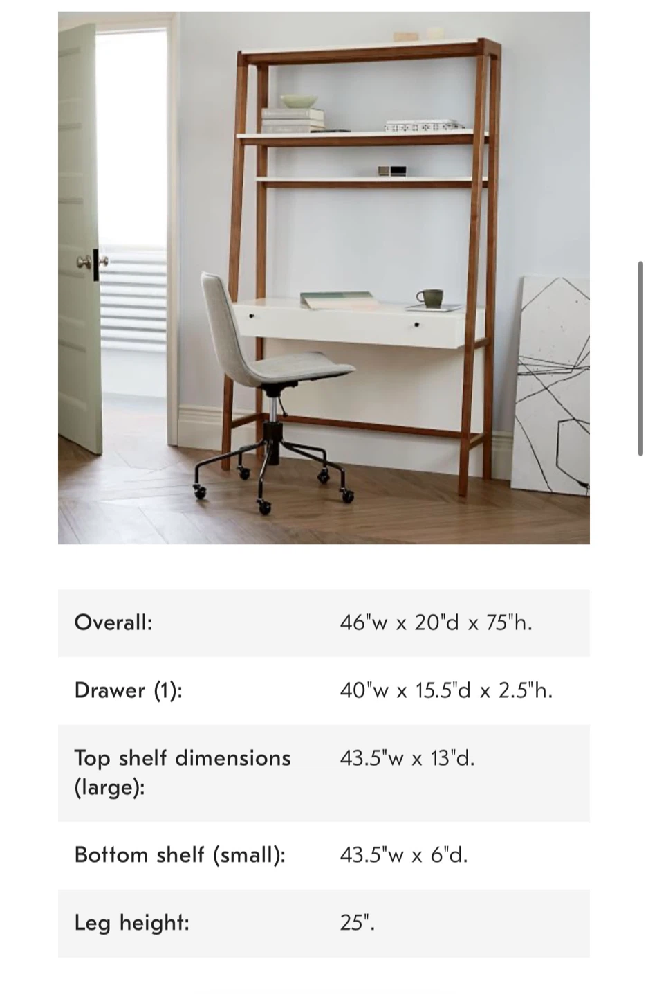 Ladder Desk with Shelving Unit - photo 2