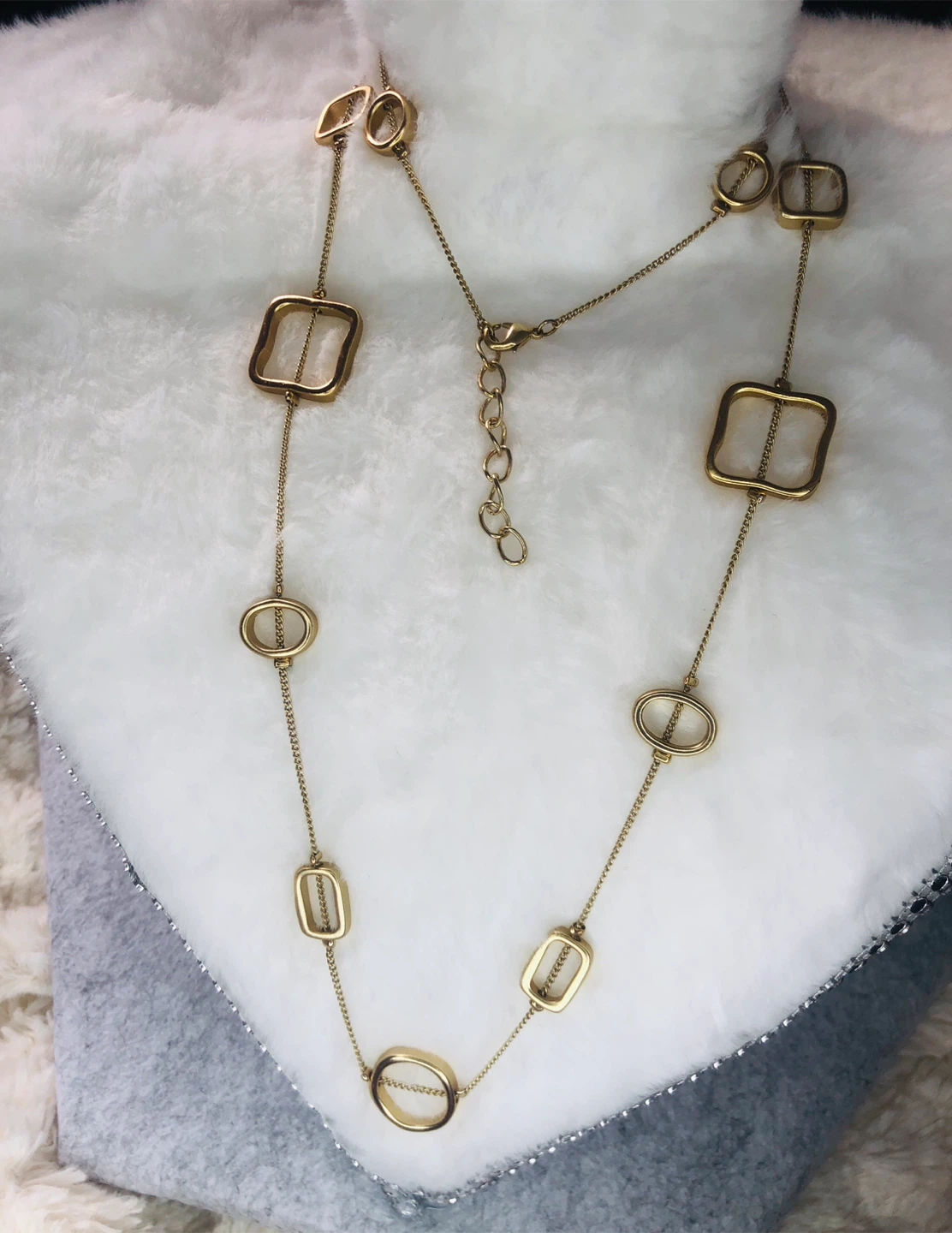 Gold Tone Necklace with Geometric Charms - photo 3