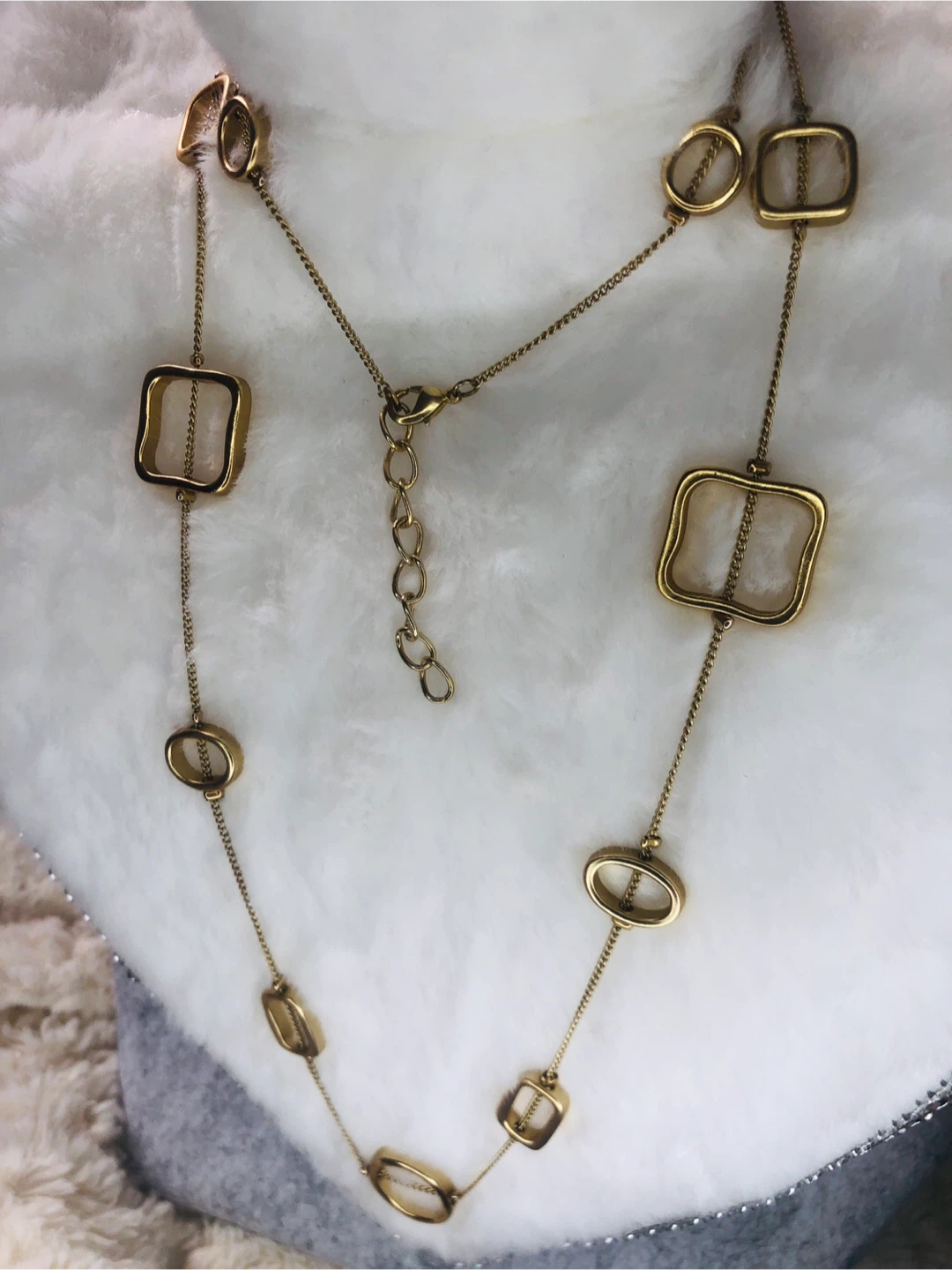 Gold Tone Necklace with Geometric Charms - photo 2