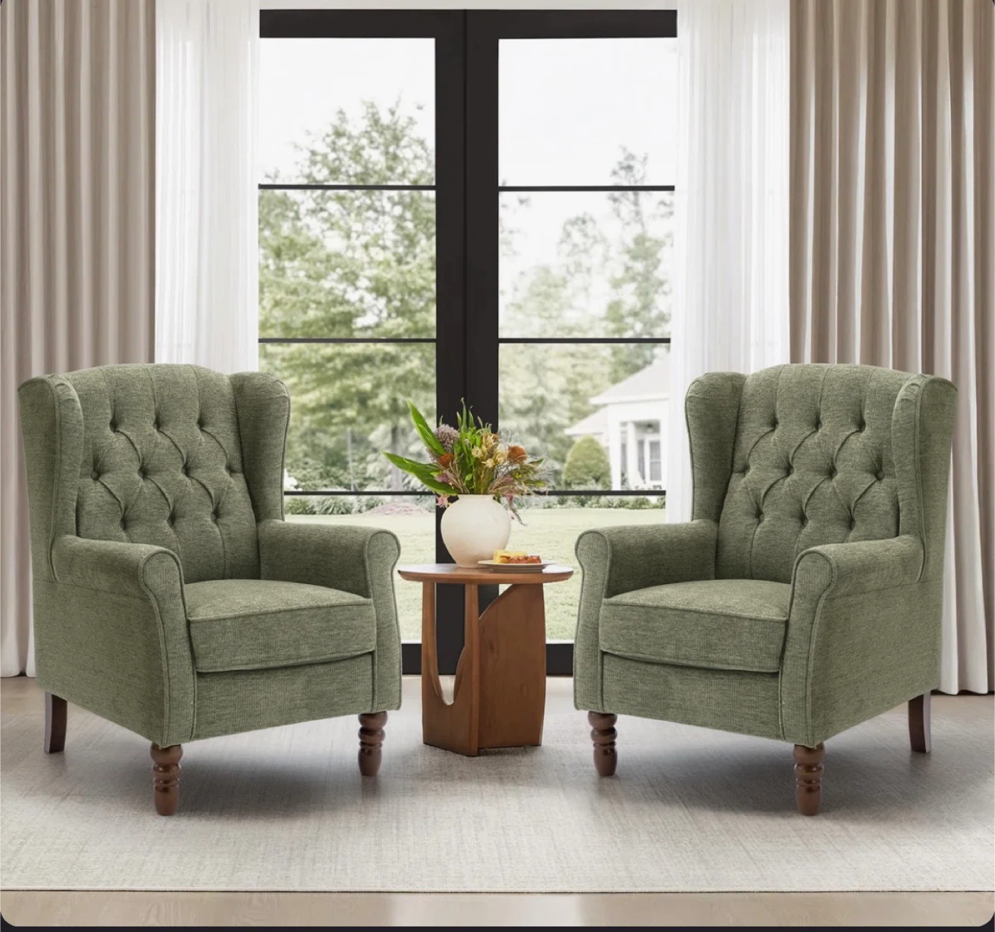 Modern Wingback Accent Chair - Green - photo 5