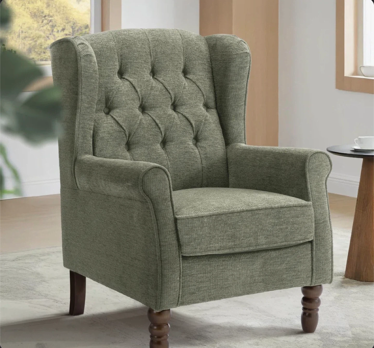 Modern Wingback Accent Chair - Green - photo 3