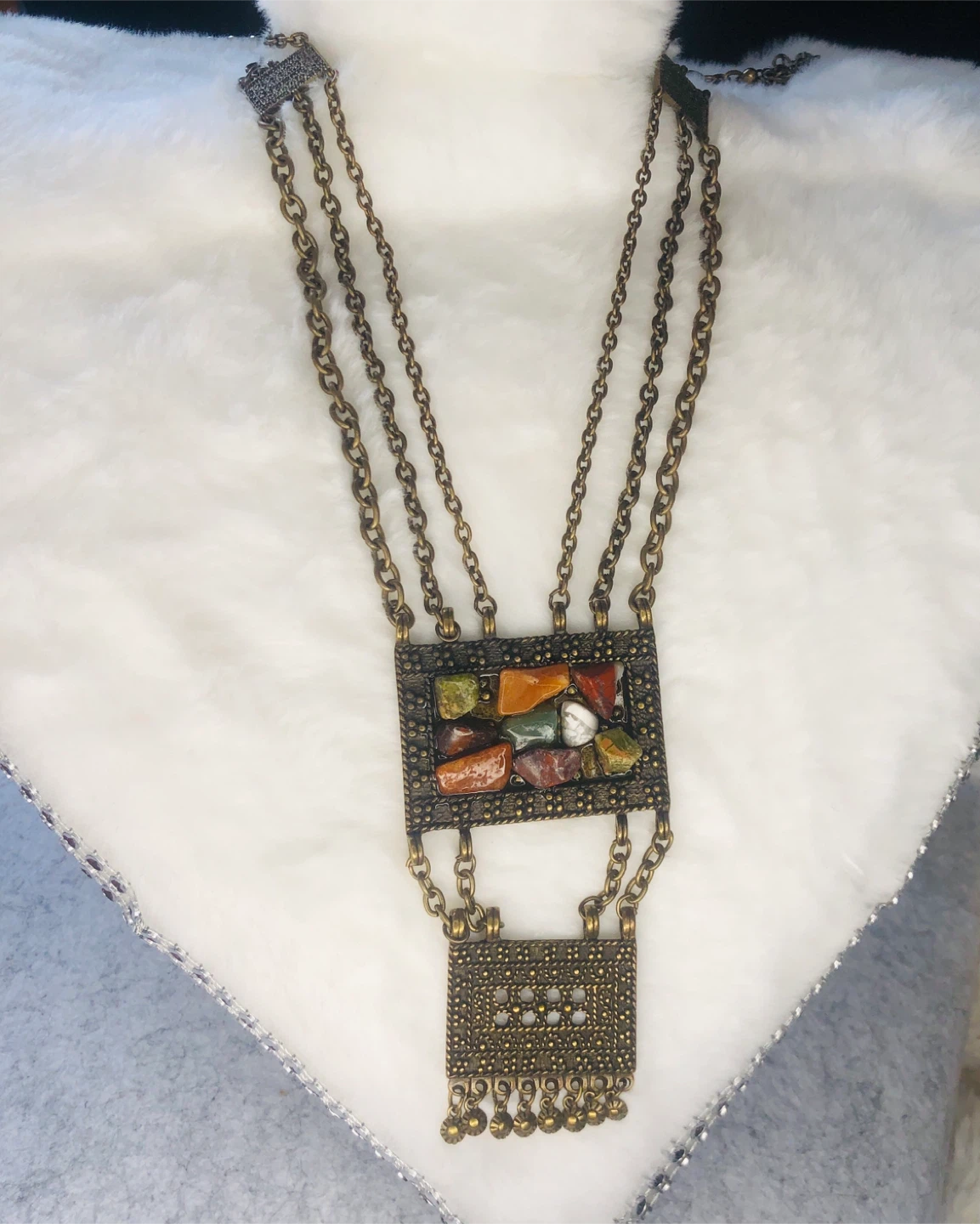 Bohemian Multistrand Necklace with Natural Stones - photo 4