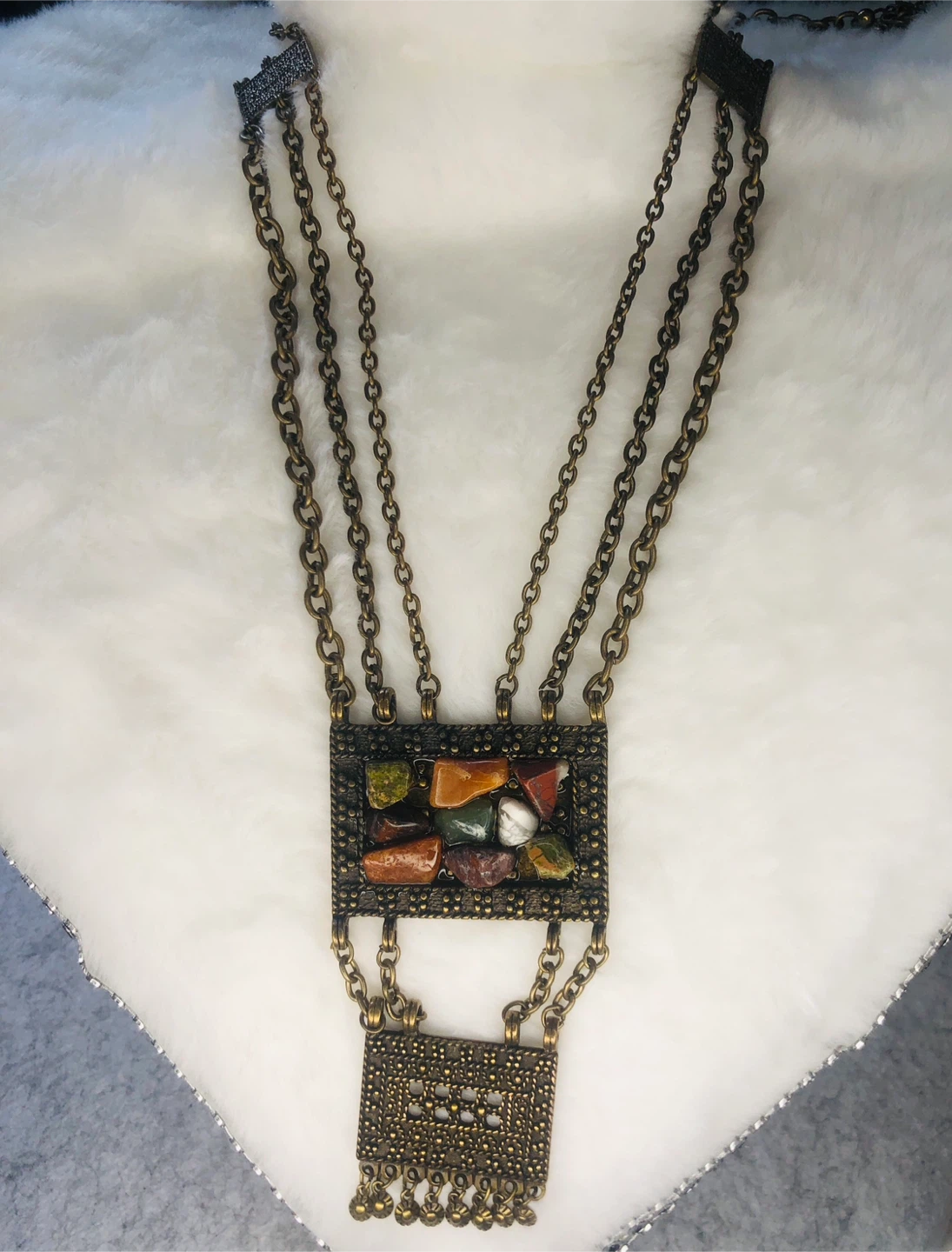 Bohemian Multistrand Necklace with Natural Stones - photo 2