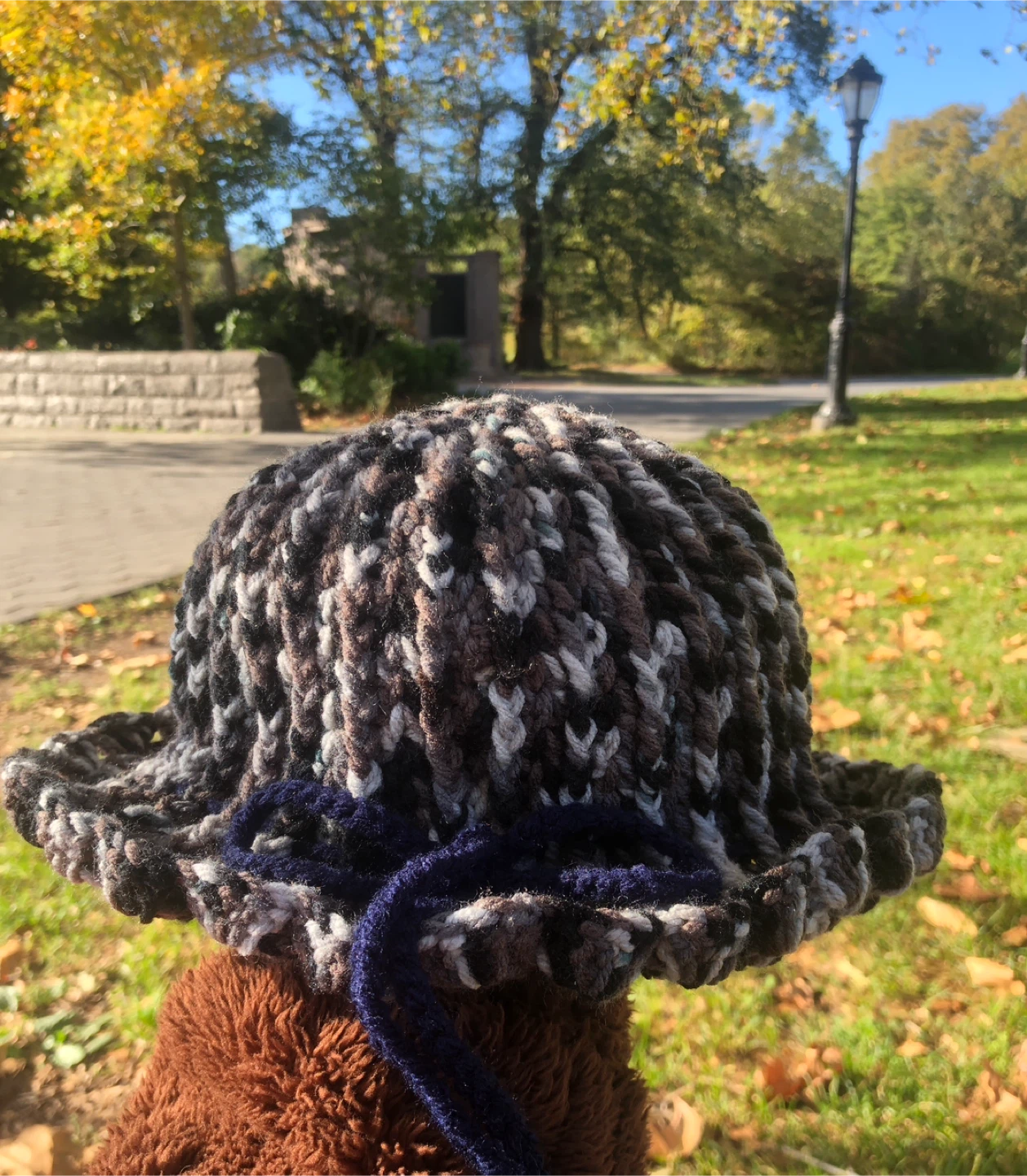 Handmade Crochet Bucket Hat - Brown, Black, Grey, White Mix