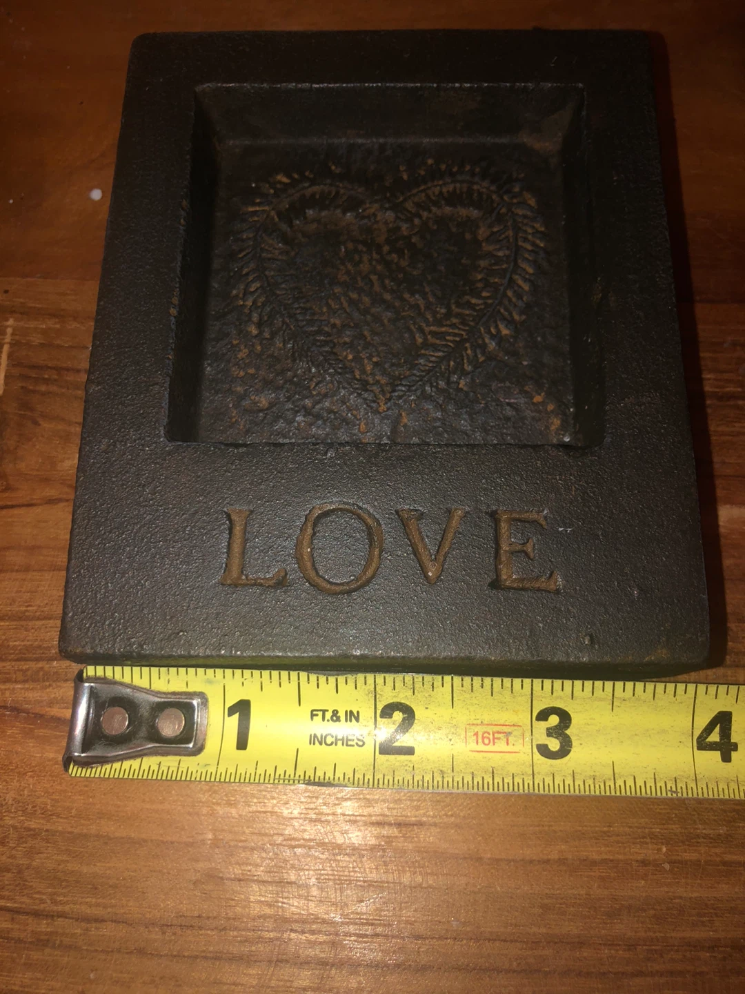 Vintage Cast Iron "Love" Heart Decor - photo 3