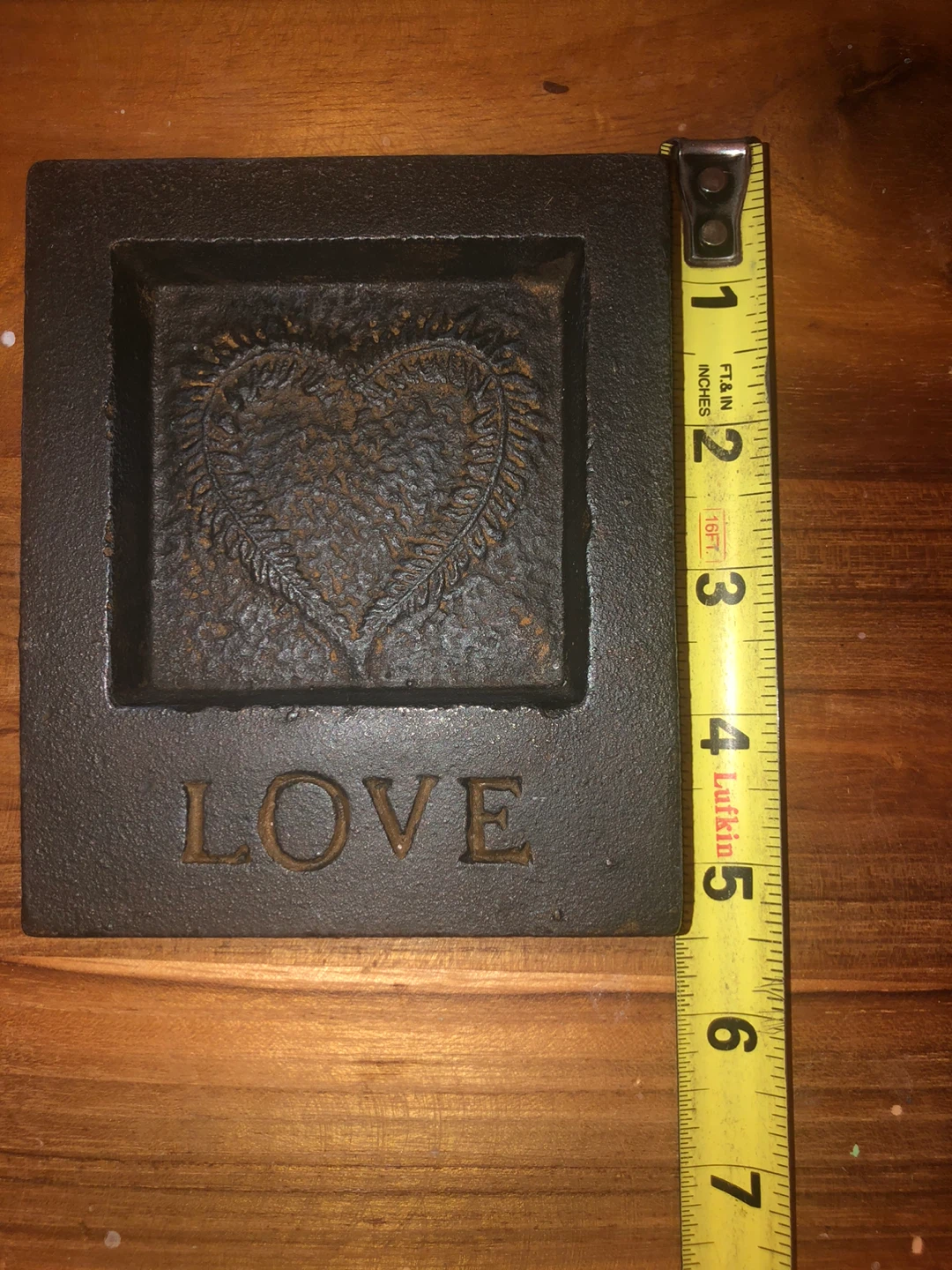 Vintage Cast Iron "Love" Heart Decor - photo 2