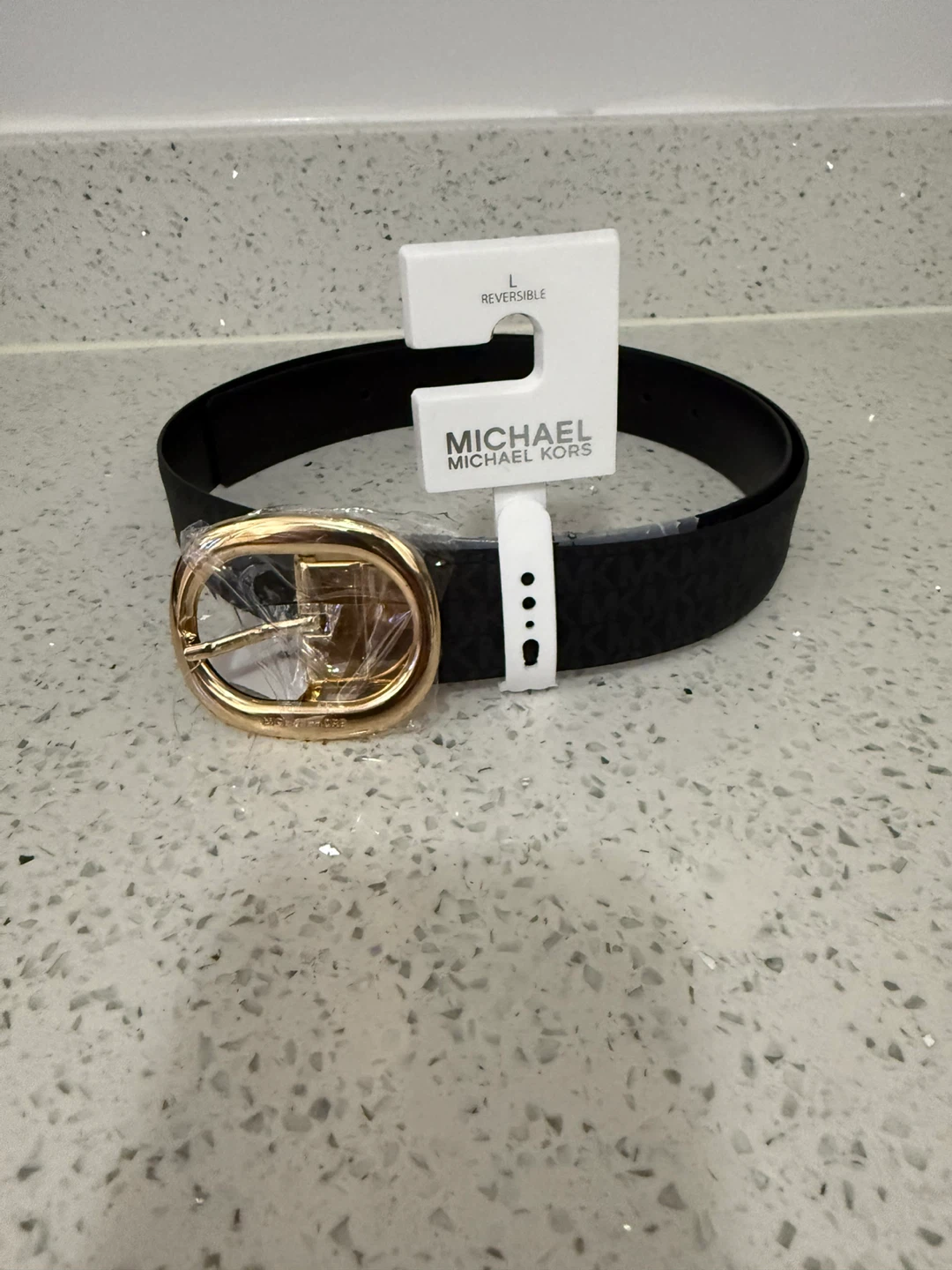 Michael Kors Reversible Belt - Black/Gold