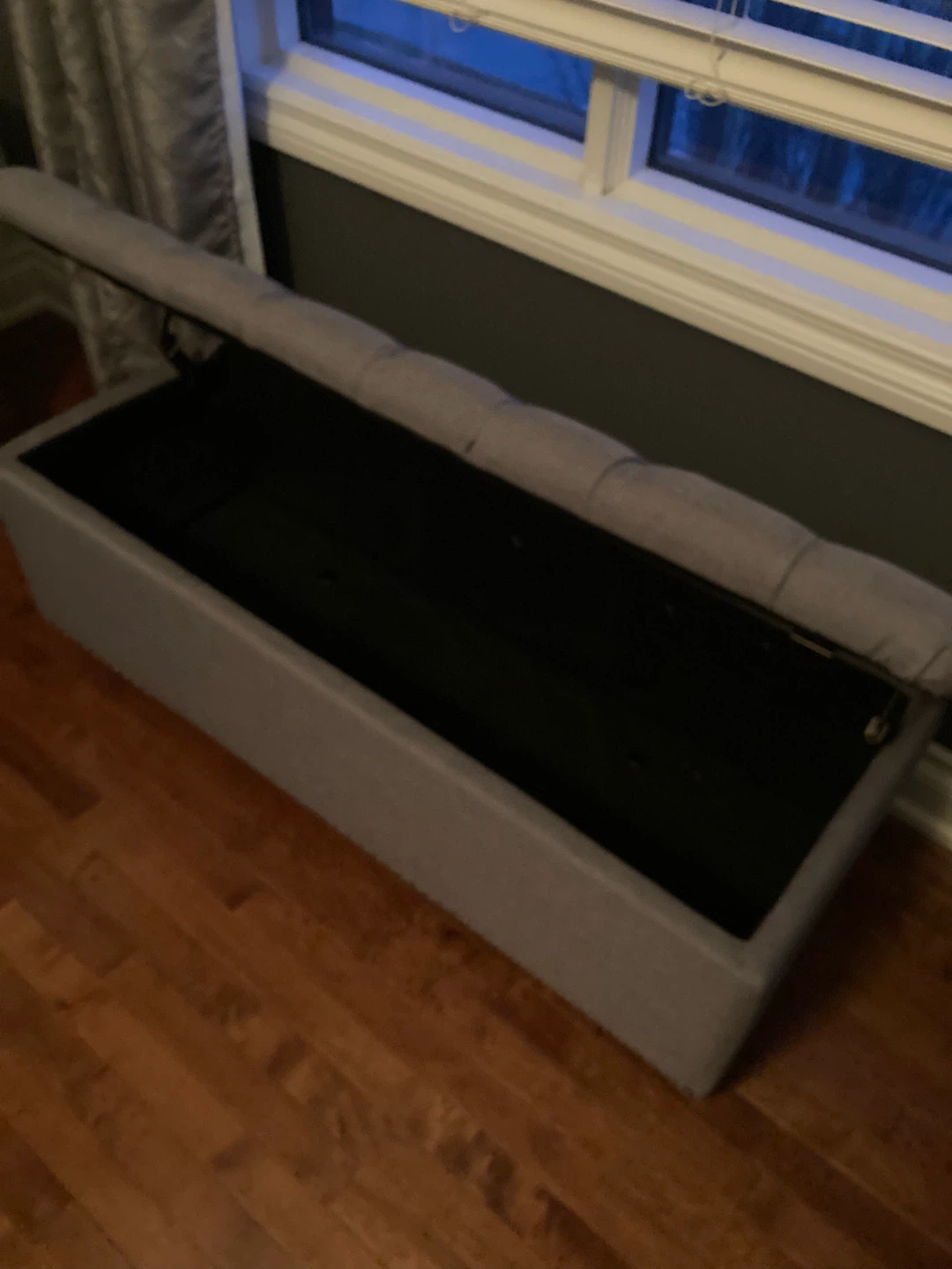 Tufted Storage Ottoman Bench - Grey