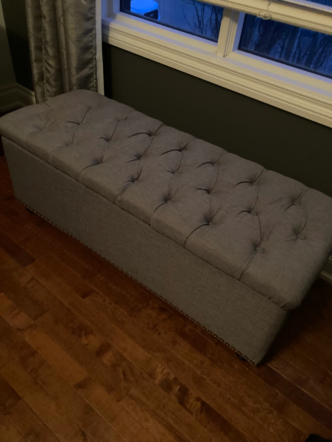 Tufted Storage Ottoman Bench - Grey - photo 2