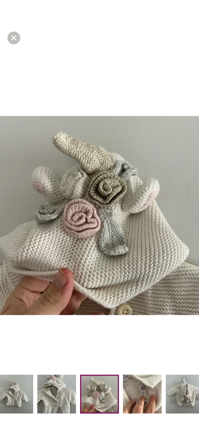 Baby Gap Unicorn Hooded Cardigan 0-3 Months - photo 3