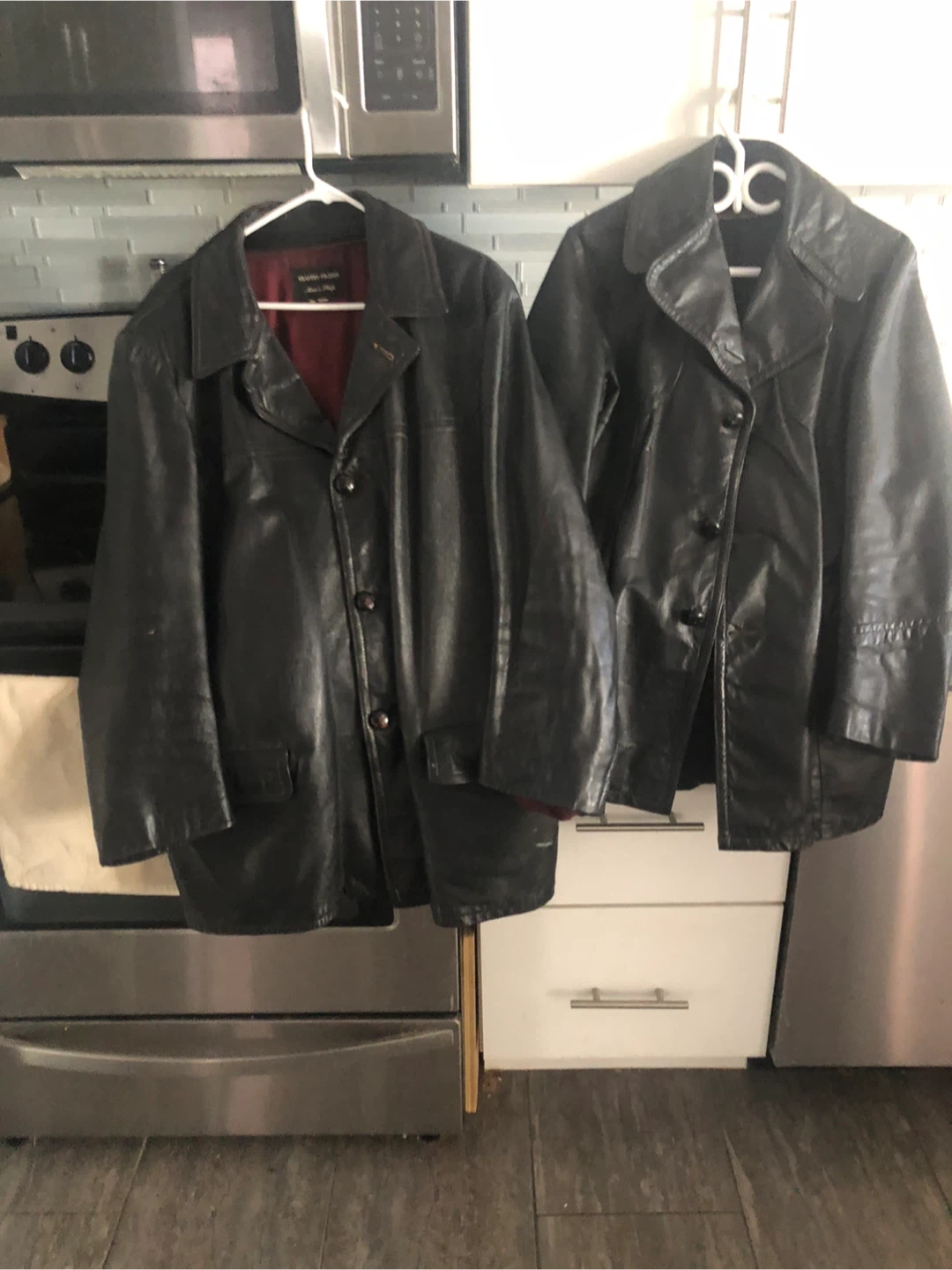 Two Black Leather Jackets