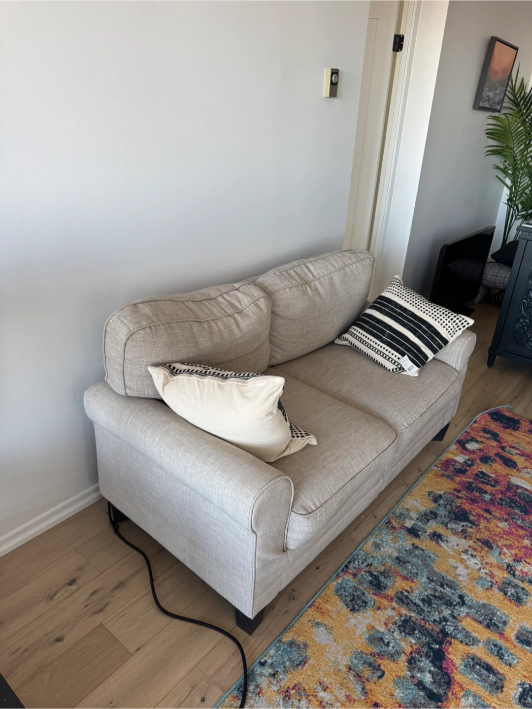 Light Beige Loveseat Sofa