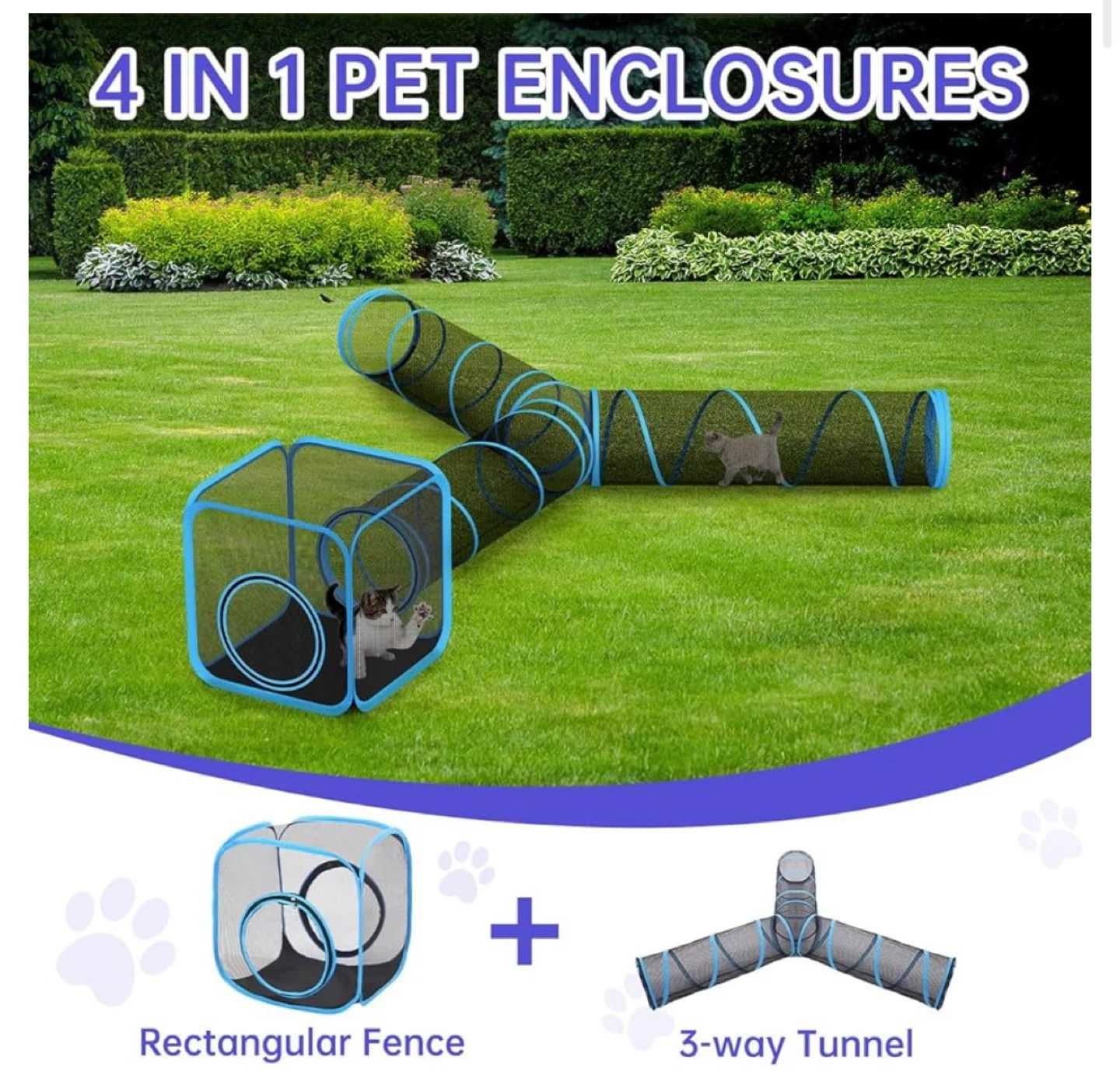 Pawaboo 4-in-1 Pet Playpen Tunnel Set - photo 2