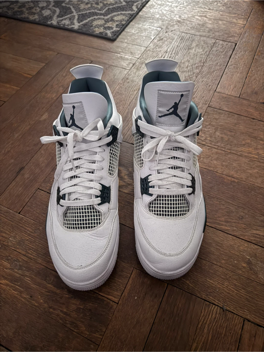 Air Jordan 4 "Emerald" White Sneakers