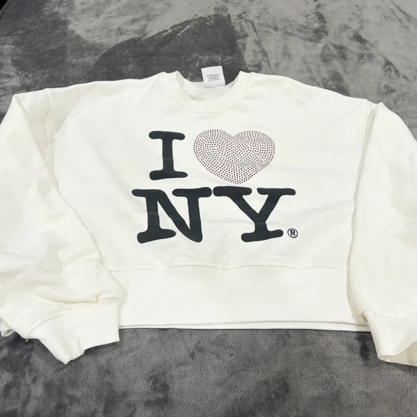 Bershka I Love NY Sweatshirt - White - Size M - photo 2