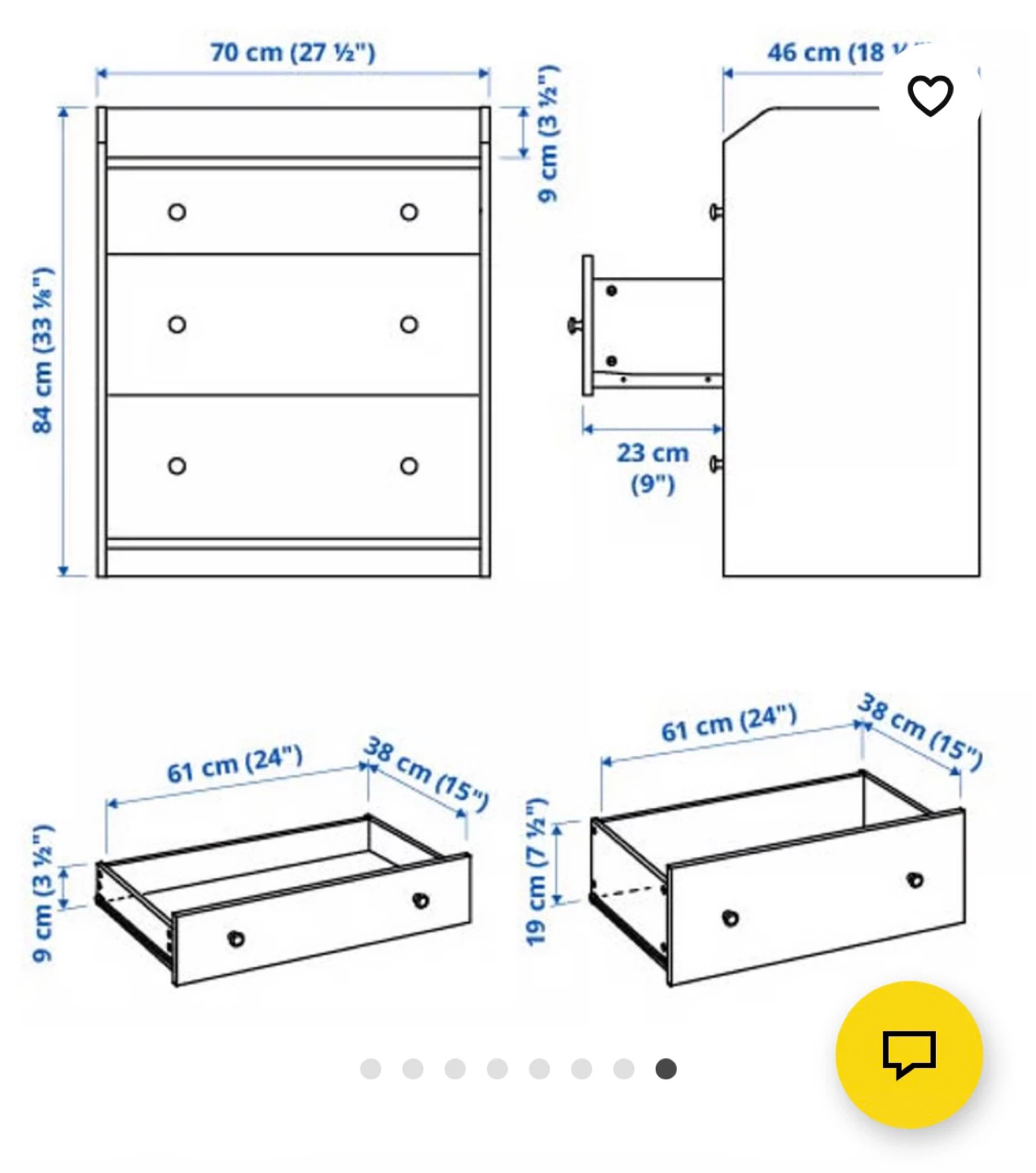 IKEA 3-Drawer Chest - photo 4