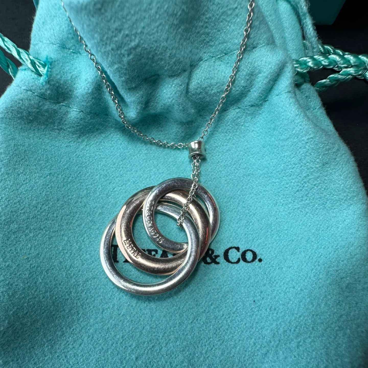 Tiffany & Co. Interlocking Rings Pendant Necklace