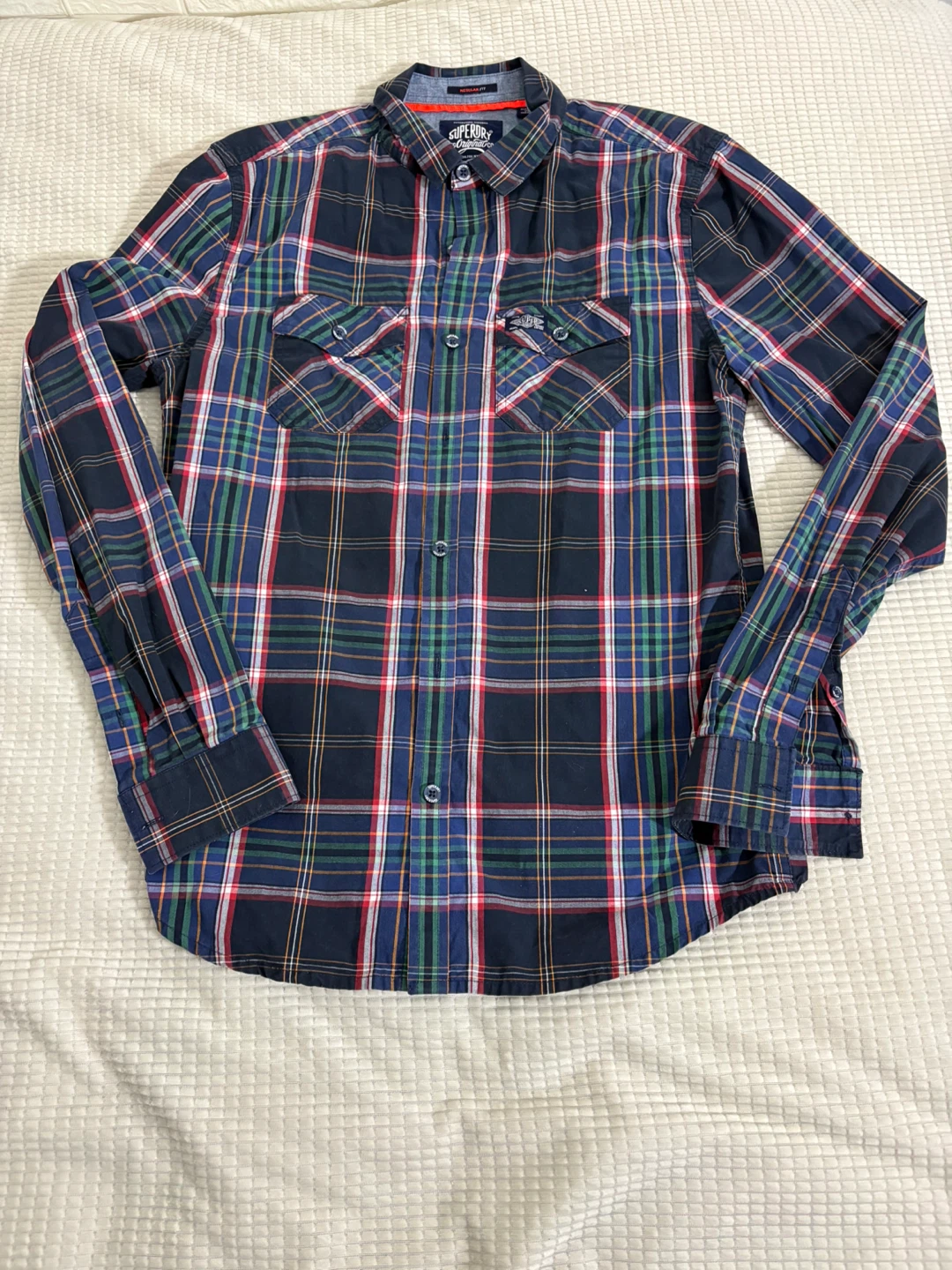 Superdry Plaid Button-Up Shirt - Size M