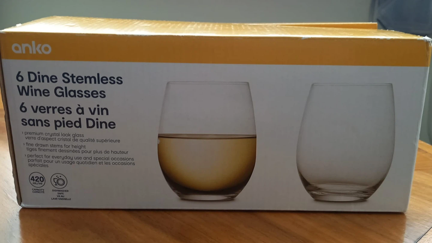 Anko 6 Dine Stemless Wine Glasses