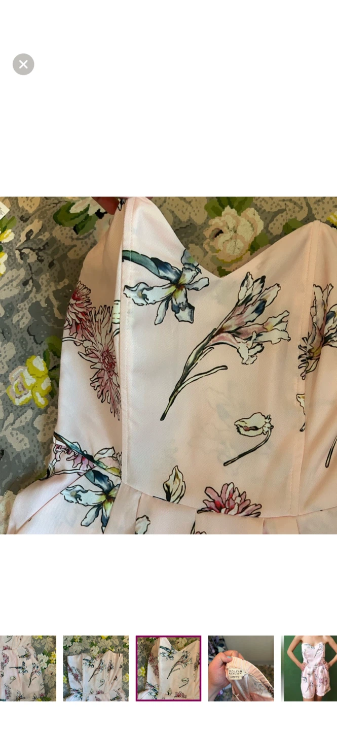 Molly Bracken Pink Floral Strapless Romper Size M - photo 4