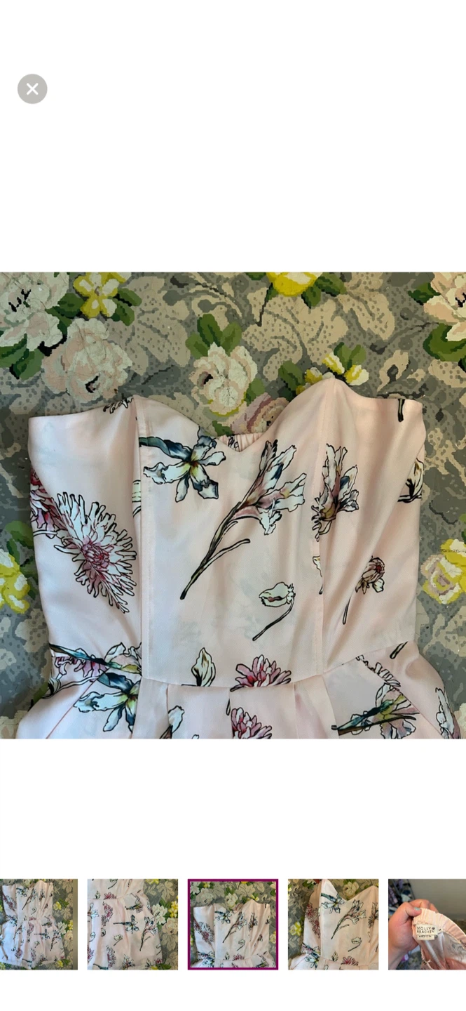 Molly Bracken Pink Floral Strapless Romper Size M - photo 3