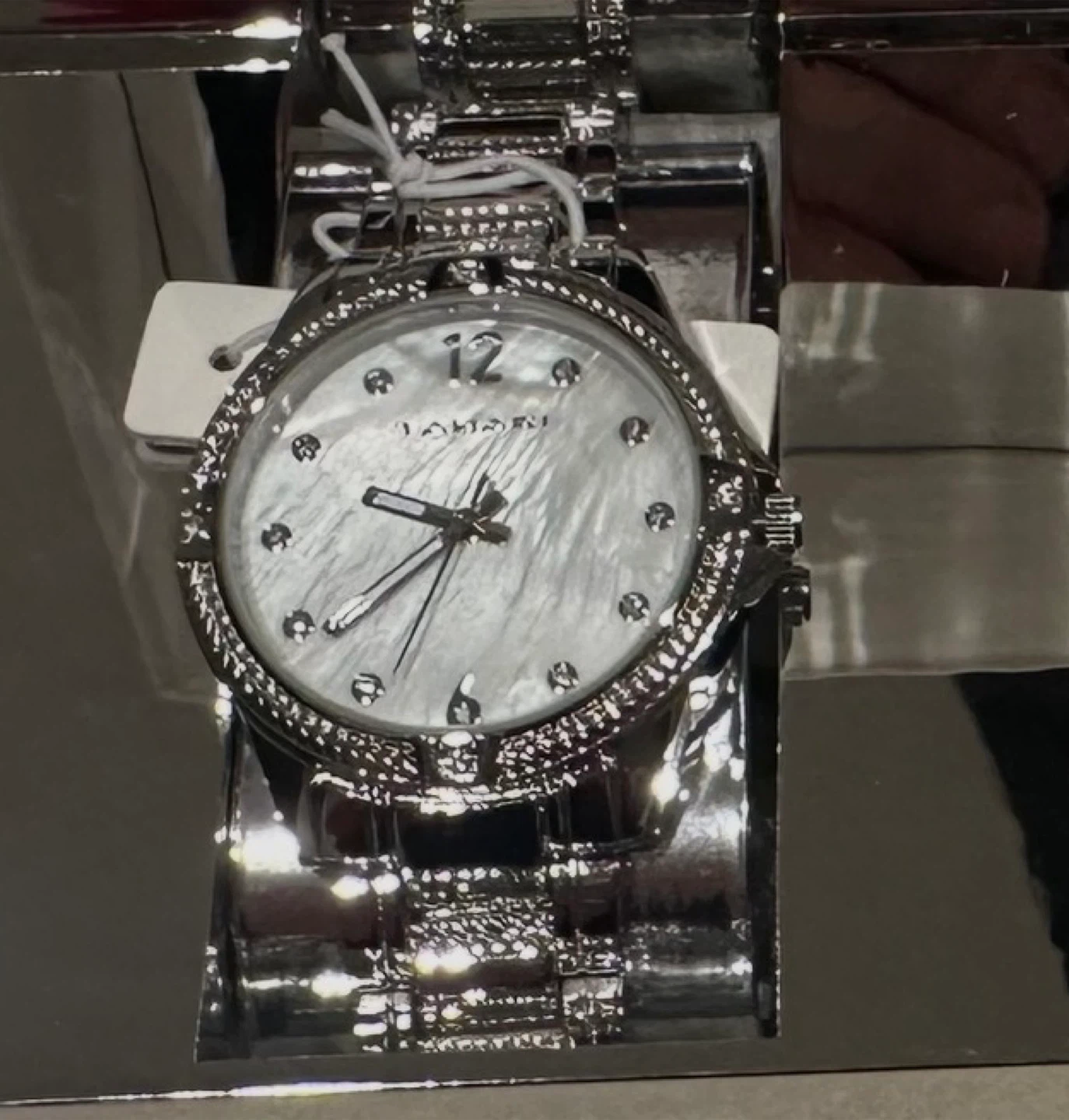 Tahari Women's Watch Silver Tone Mother of Pearl Dial