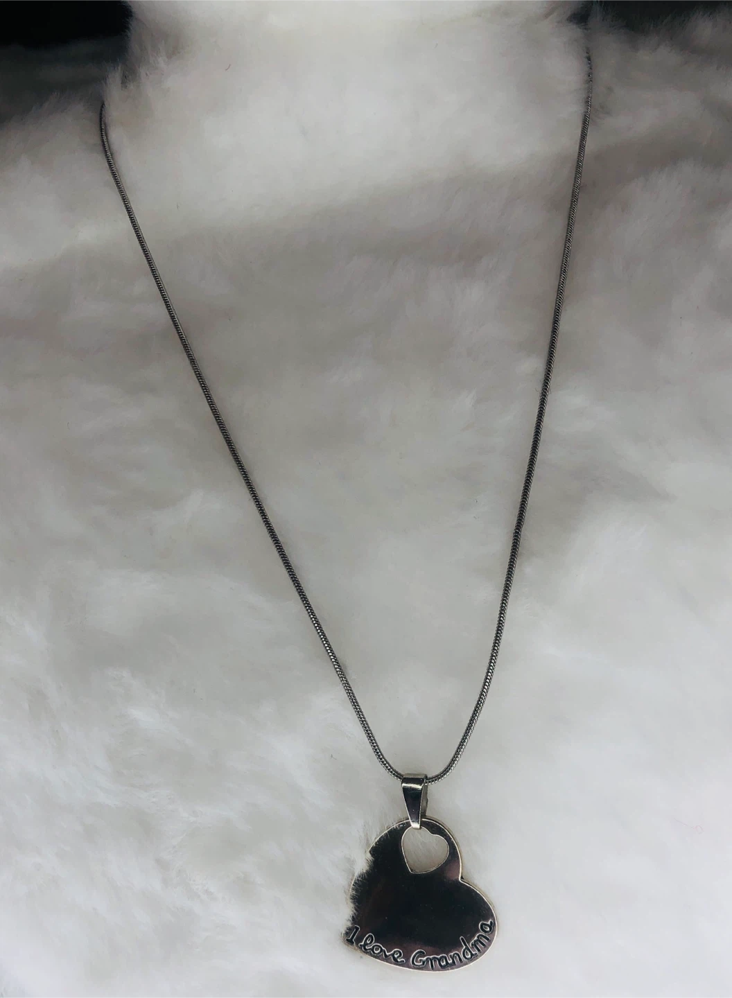 Heart "I Love Grandma" Pendant Necklace