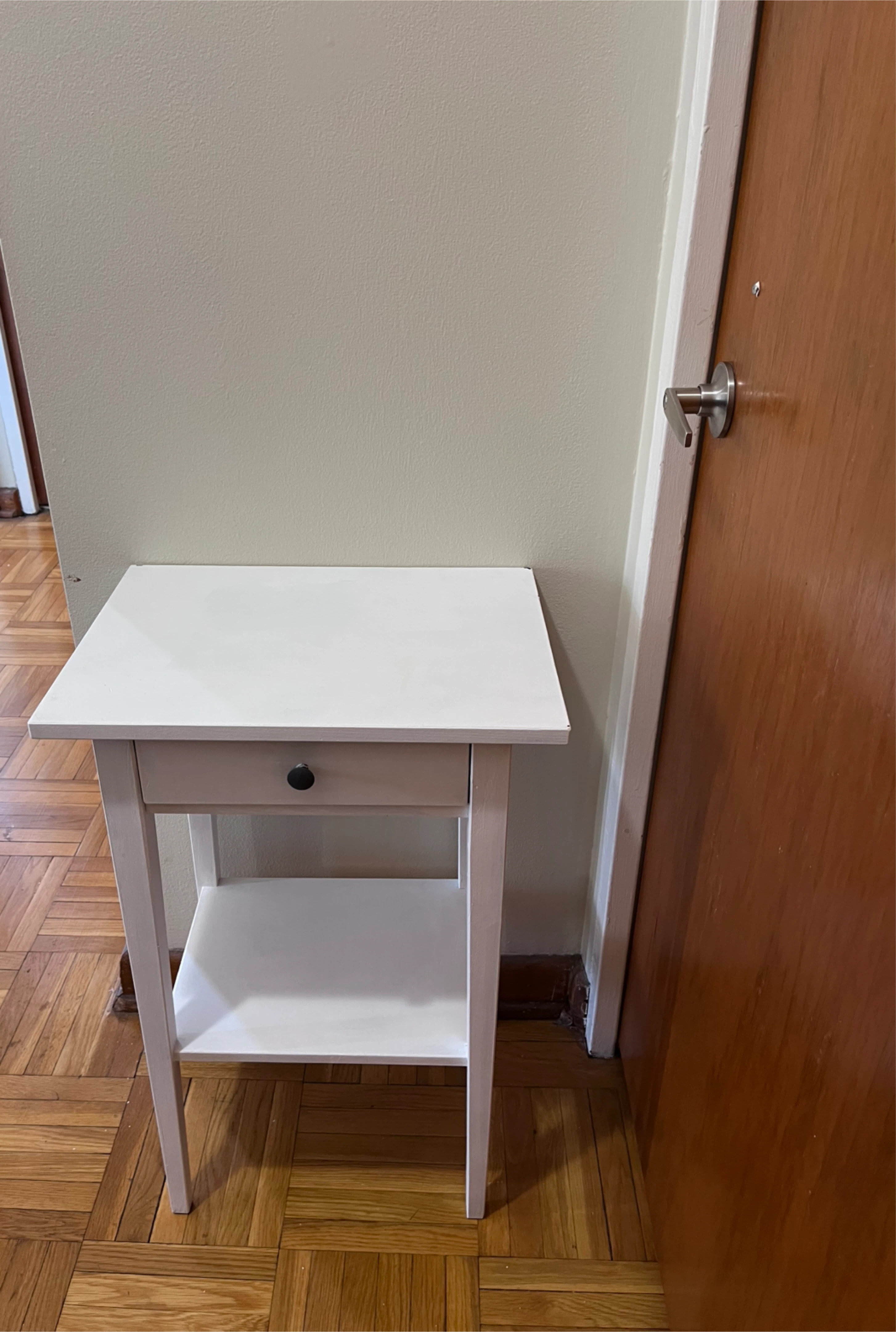White Nightstand with Drawer - photo 2