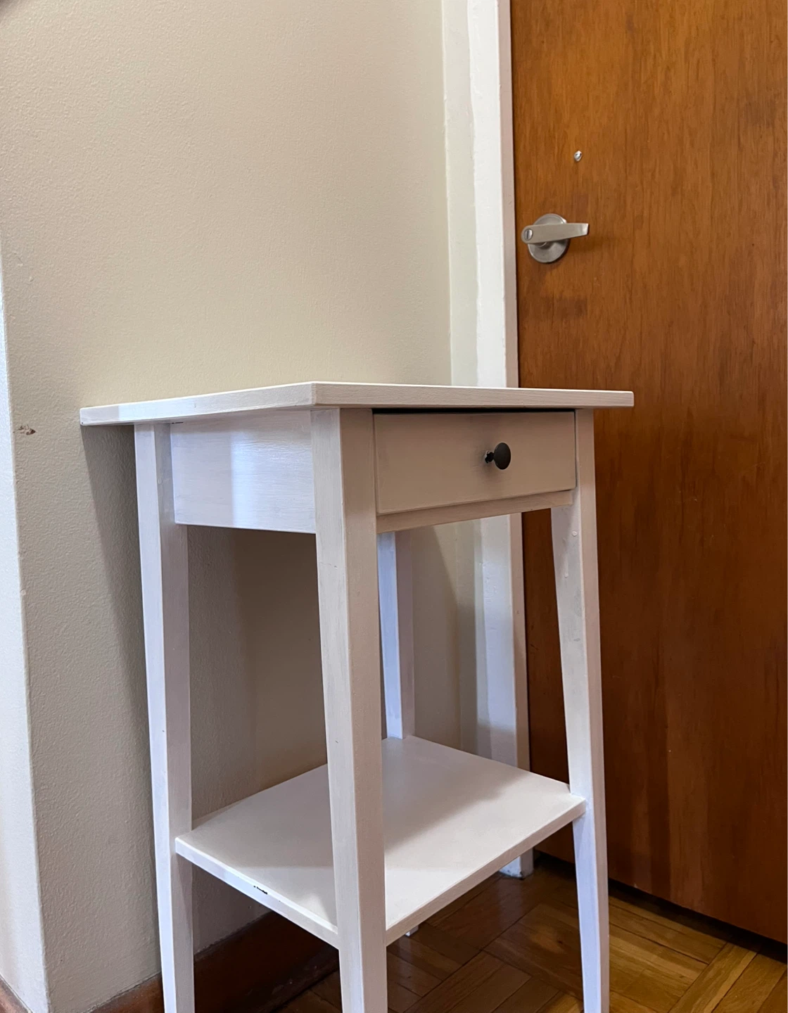 White Nightstand with Drawer - photo 4