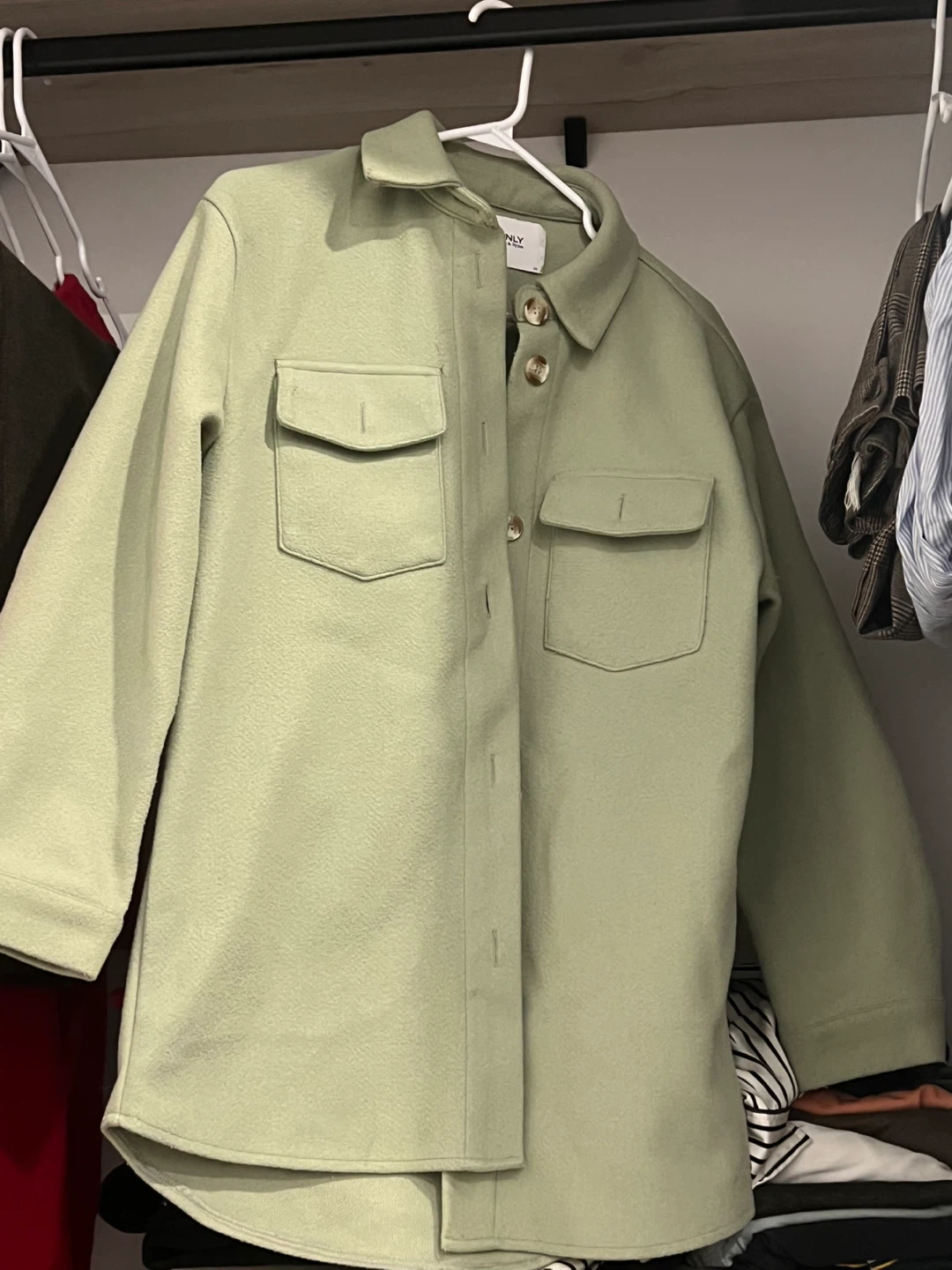 ONLY Neon & Nylon Shirt Jacket - Light Green XS - photo 3