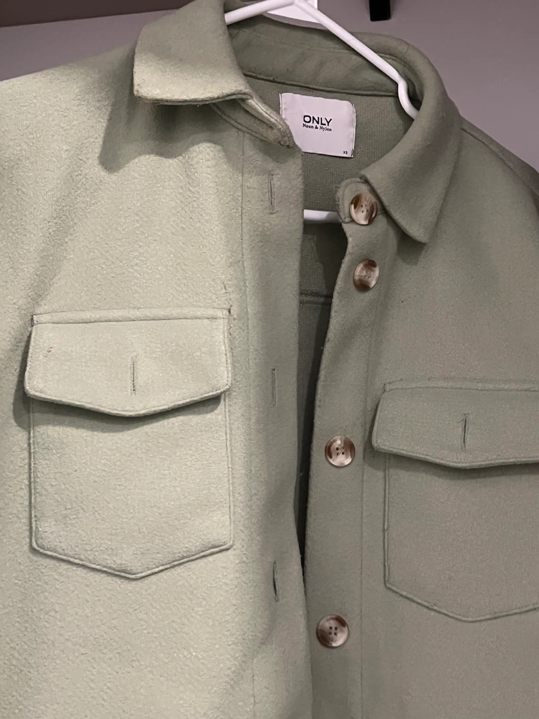 ONLY Neon & Nylon Shirt Jacket - Light Green XS - photo 4