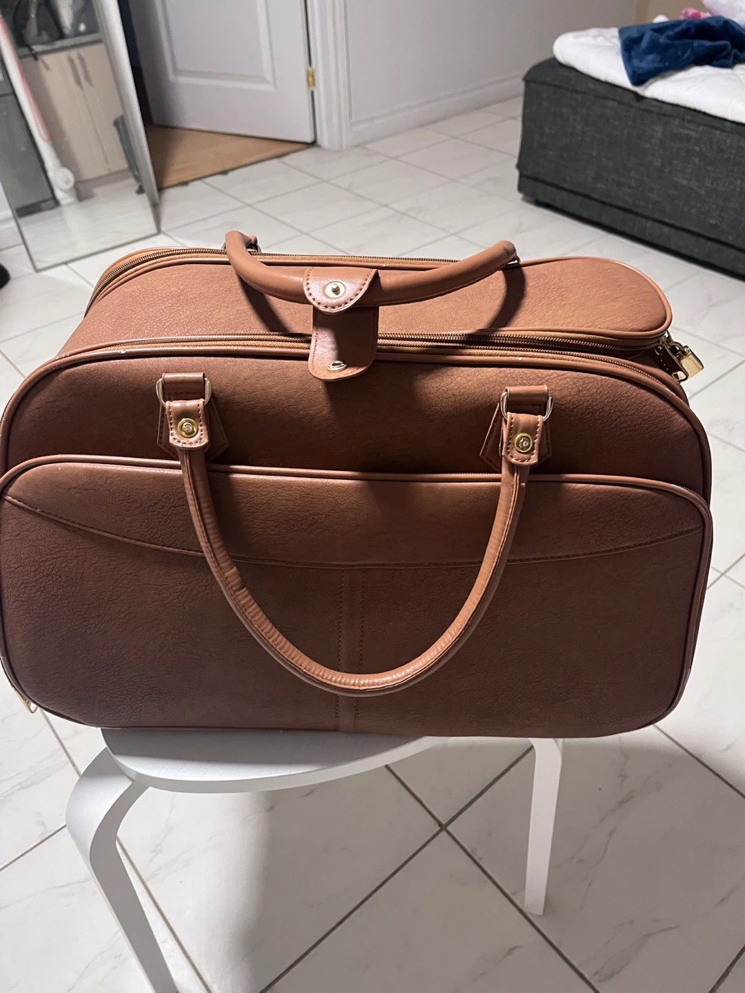 Brown Carry-On Luggage with Wheels - photo 2