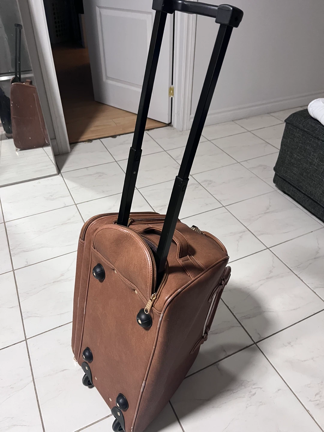 Brown Carry-On Luggage with Wheels