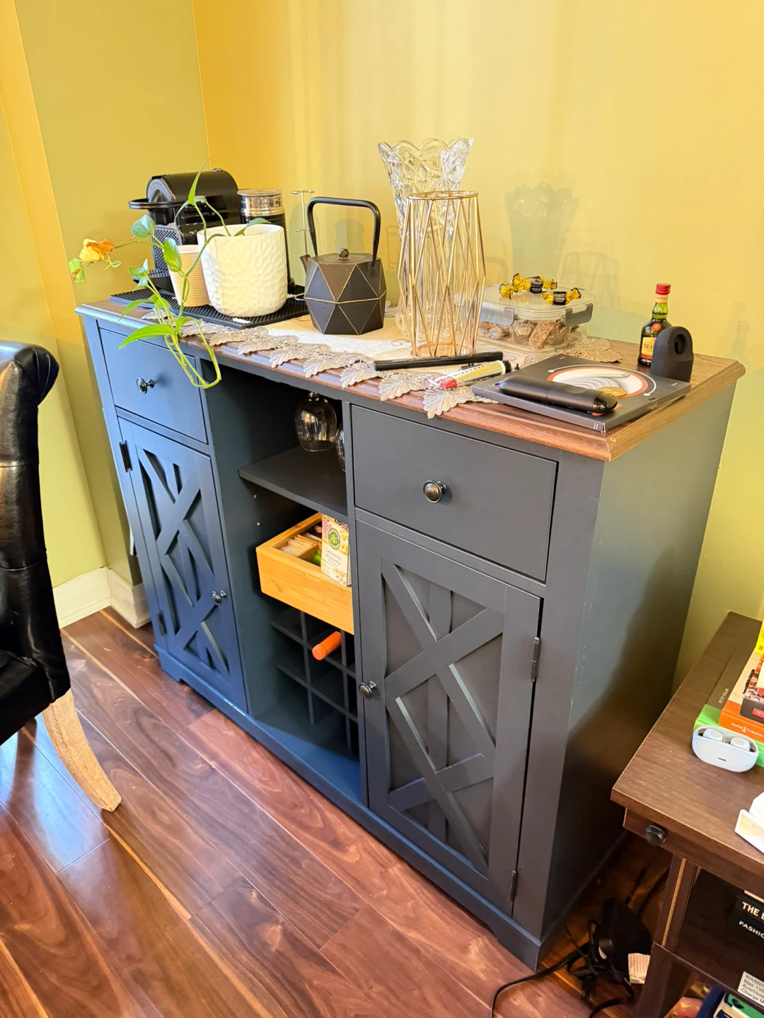 Festivo Navy Woodbar with Wooden Top