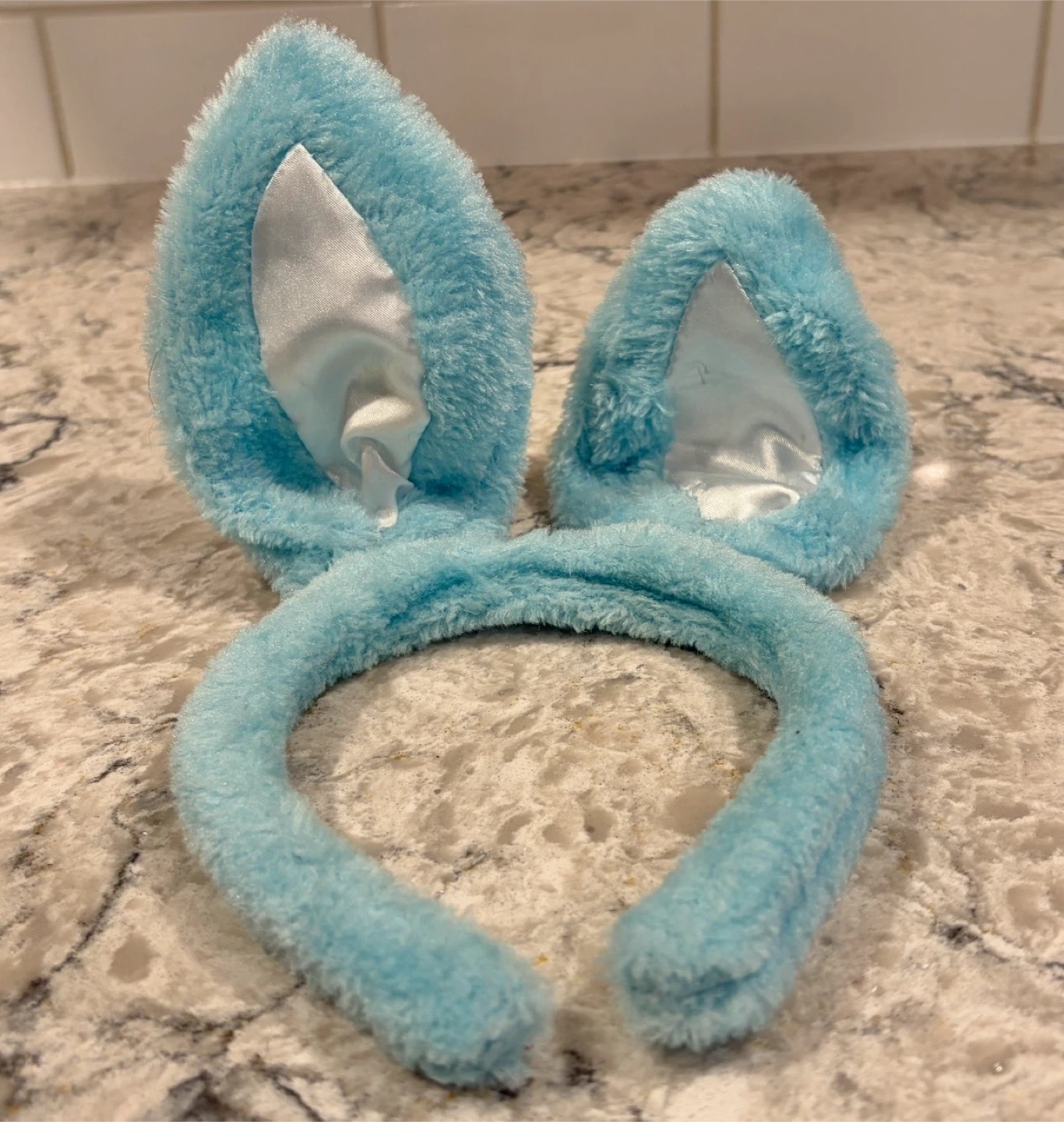 Fuzzy Blue Bunny Ears Headband - photo 3