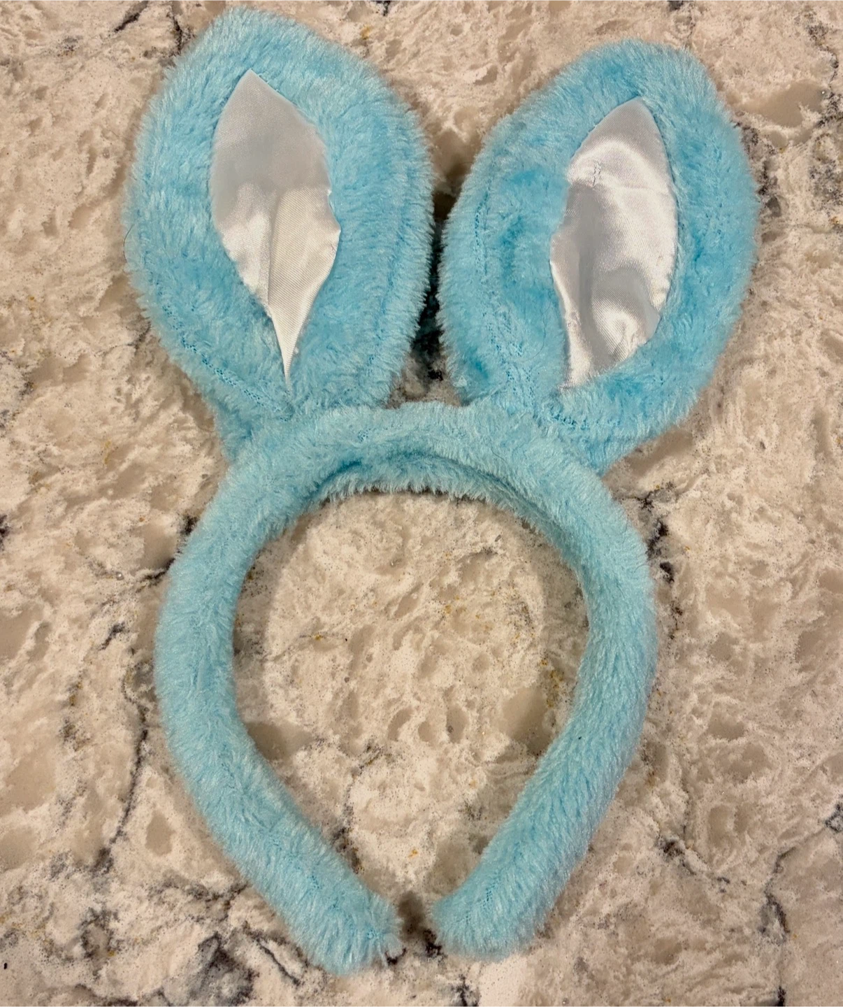 Fuzzy Blue Bunny Ears Headband