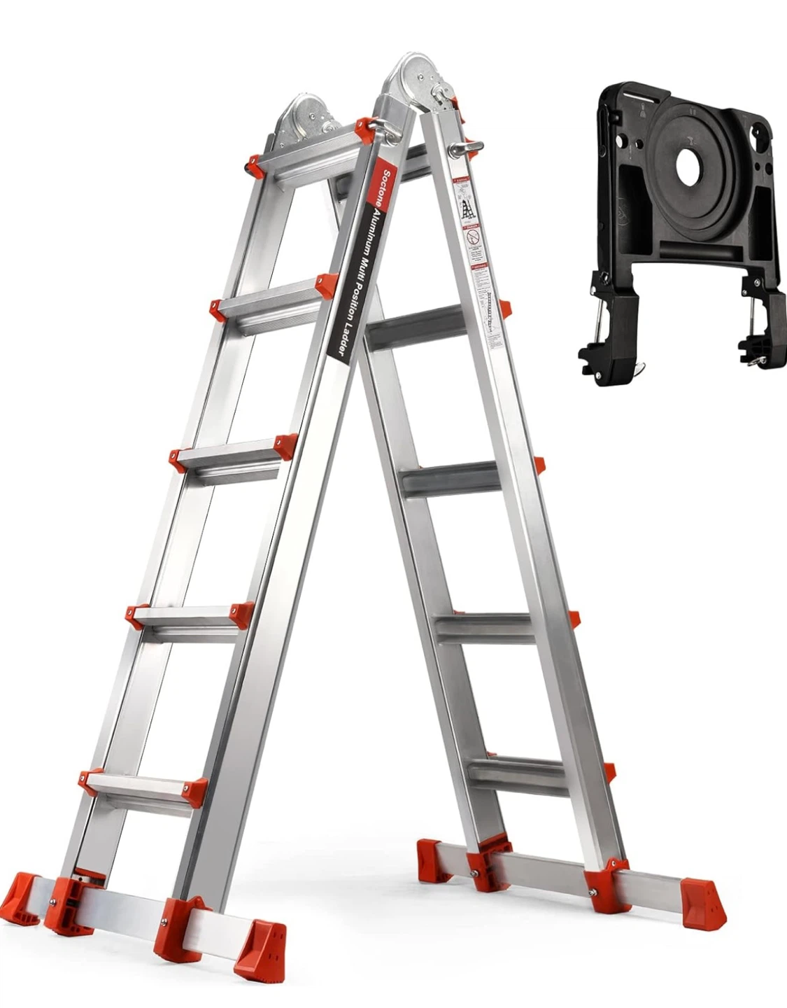 Aluminum Multi-Position Ladder with Removable Tool Tray
