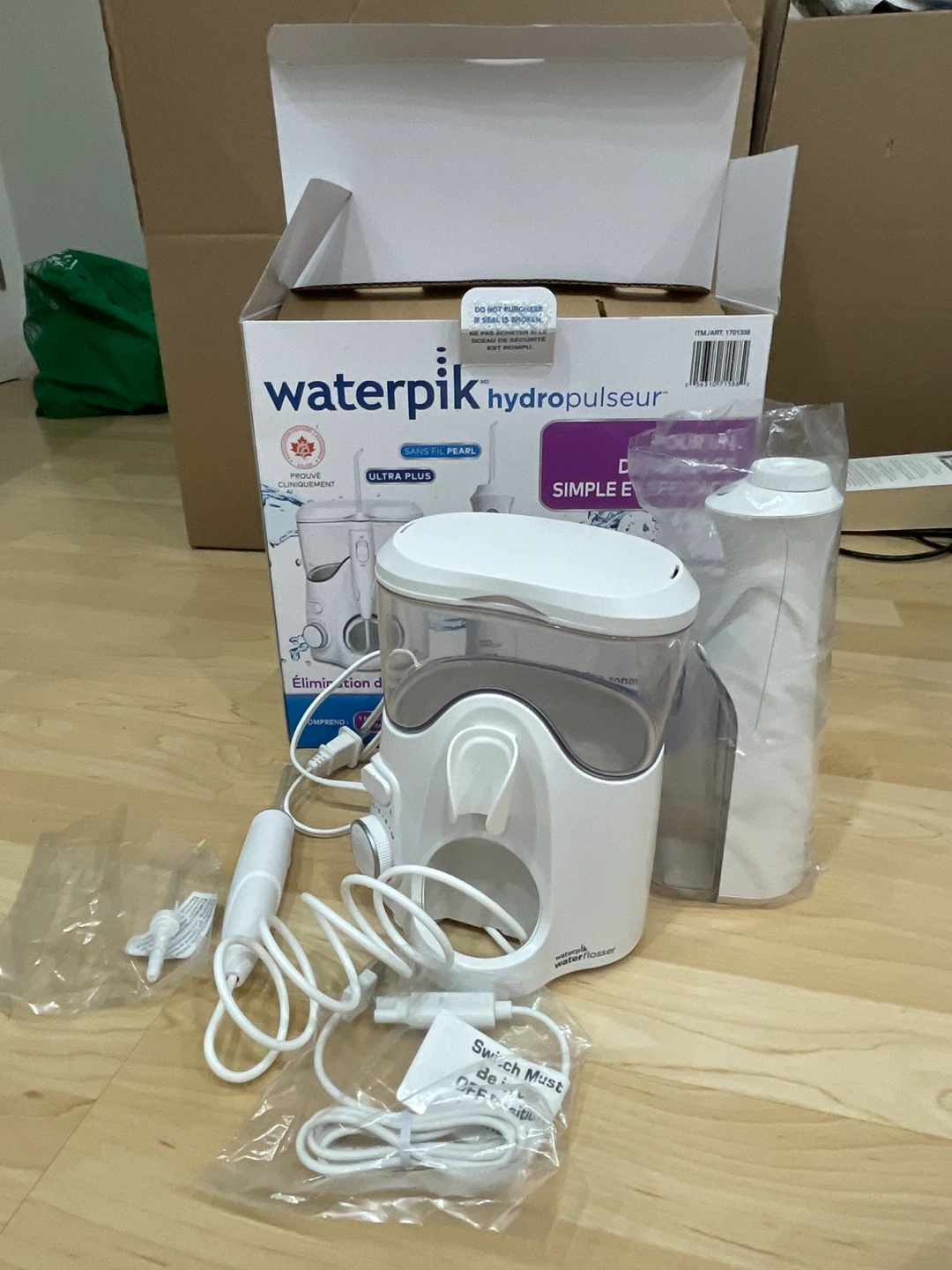 Waterpik HydroPulseur Ultra Plus Cordless Pearl Water Flosser