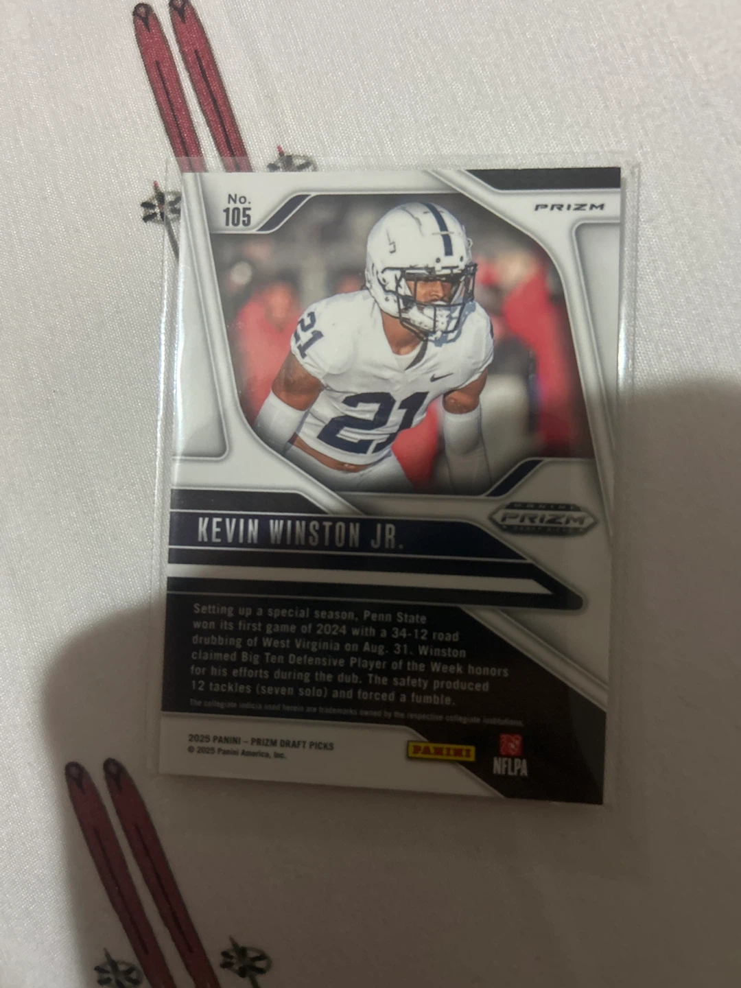 2020 Panini Prizm Draft Picks Kevin Winston Jr. Rookie Card - photo 2