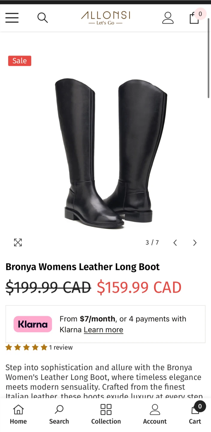 Allonsi Bronya Womens Leather Long Boots - Black