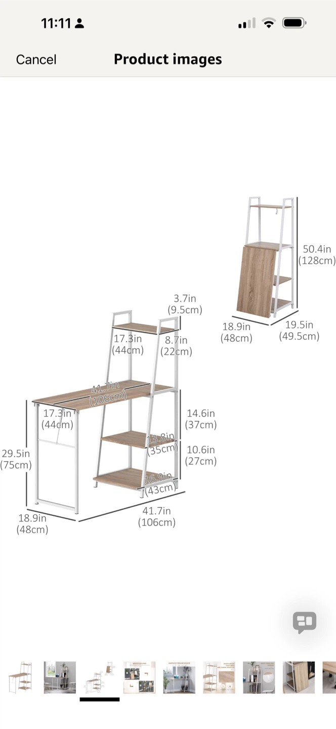 🧡HOMCOM Computer Desk with Storage Shelves - photo 2