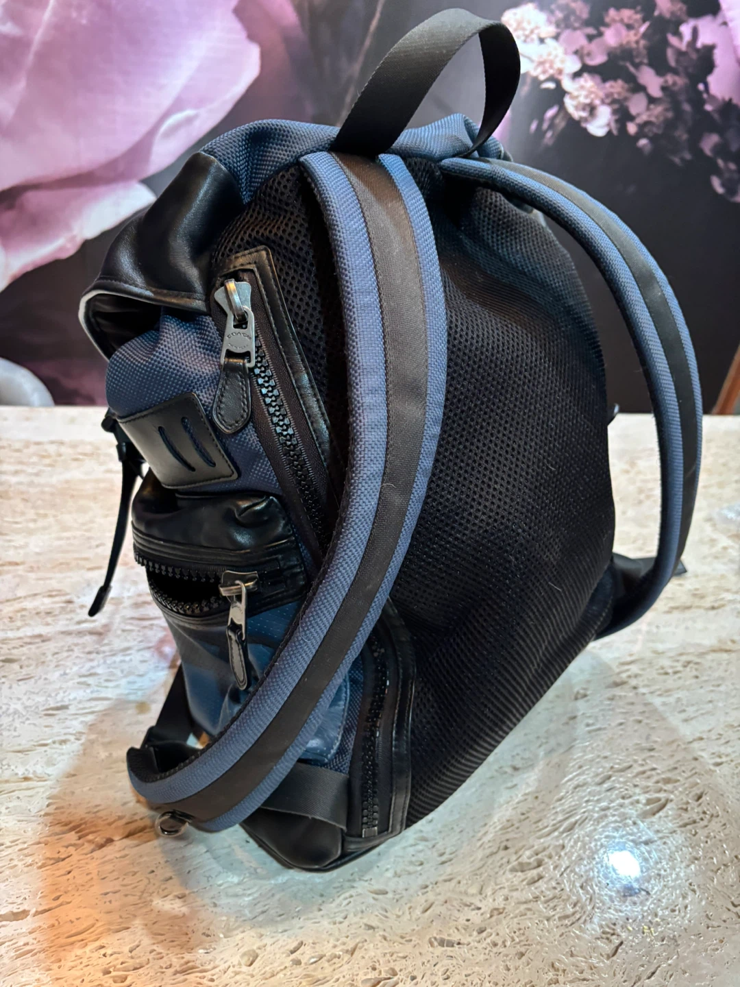 Coach Backpack - Blue Leather and Fabric - photo 5