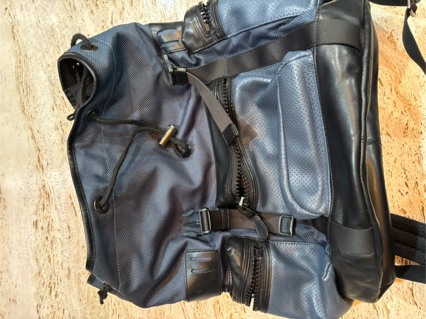 Coach Backpack - Blue Leather and Fabric