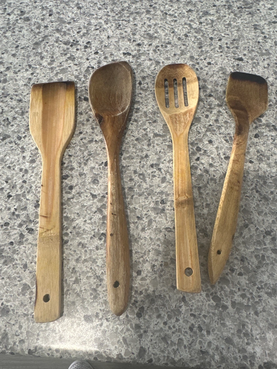 Set of 4 Wooden Kitchen Utensils