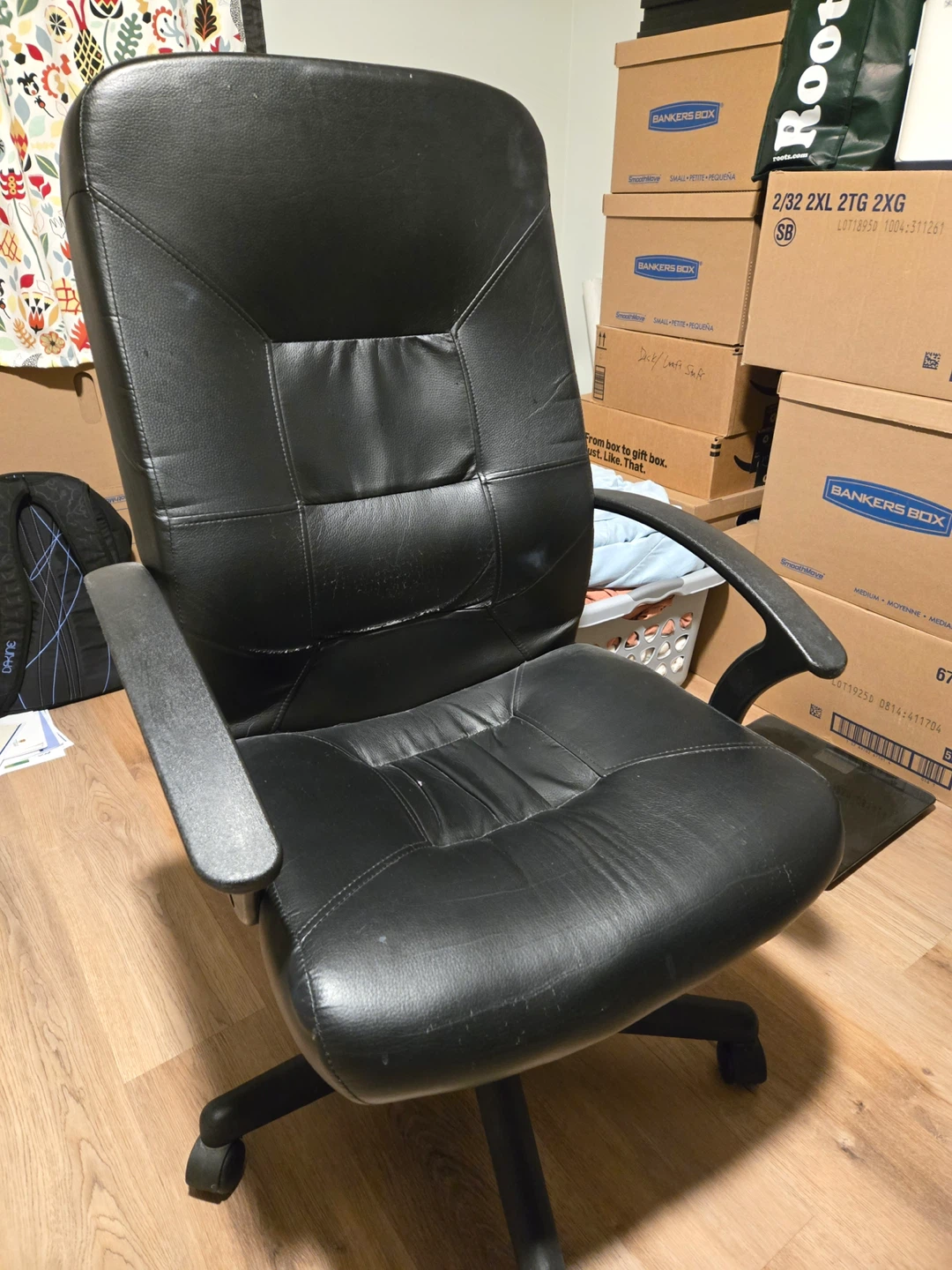 Black Faux Leather Office Chair
