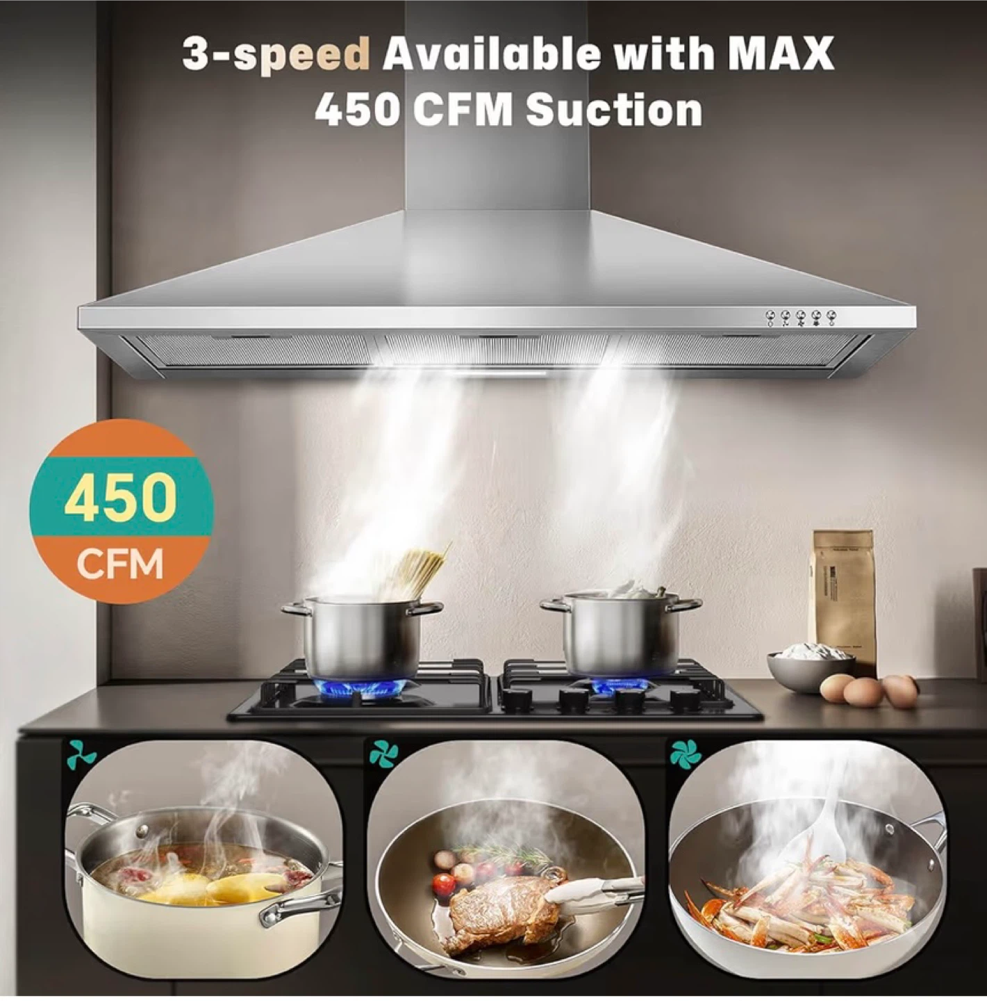 Stainless Steel Range Hood - 35.4 inch - photo 4