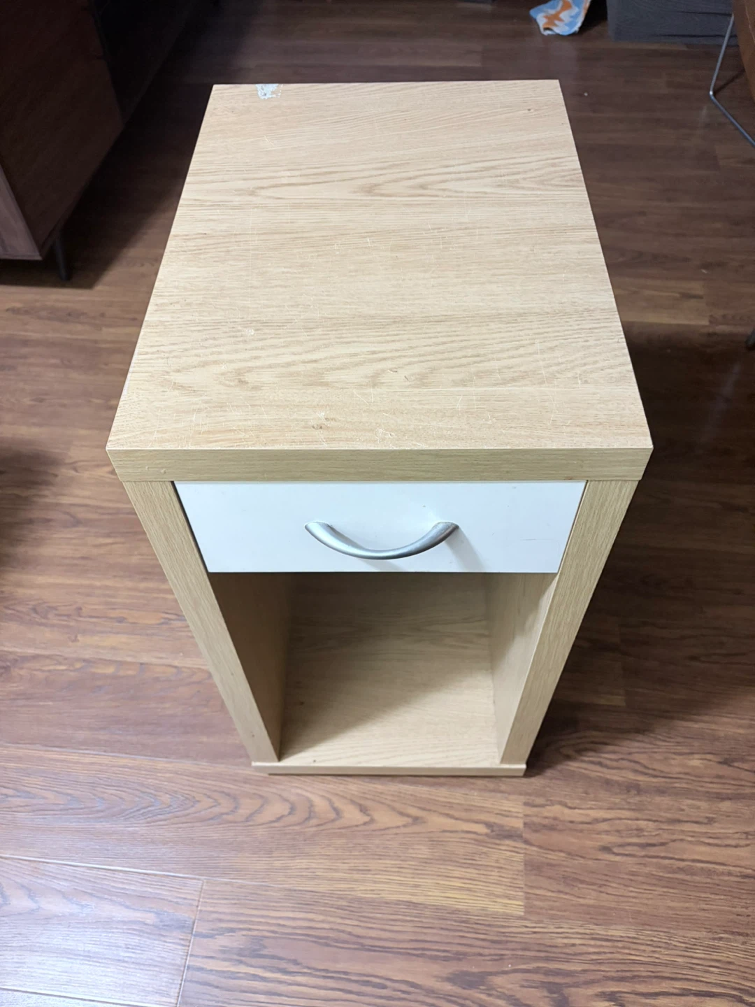 Small wooden side table with drawer