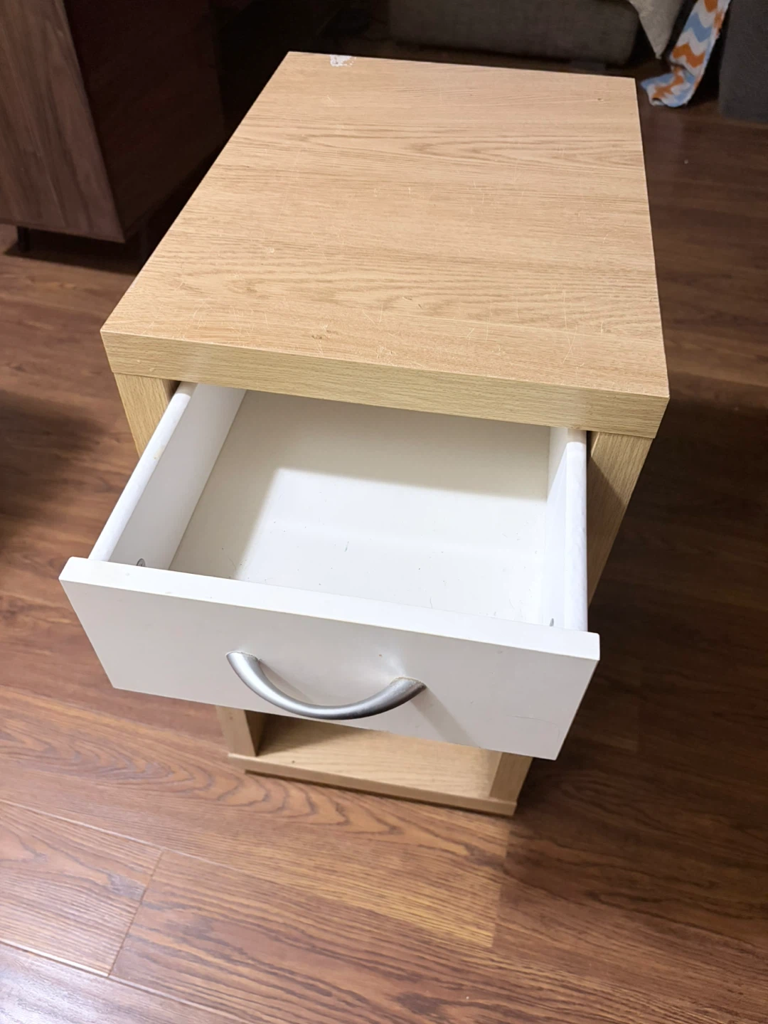 Small wooden side table with drawer - photo 2